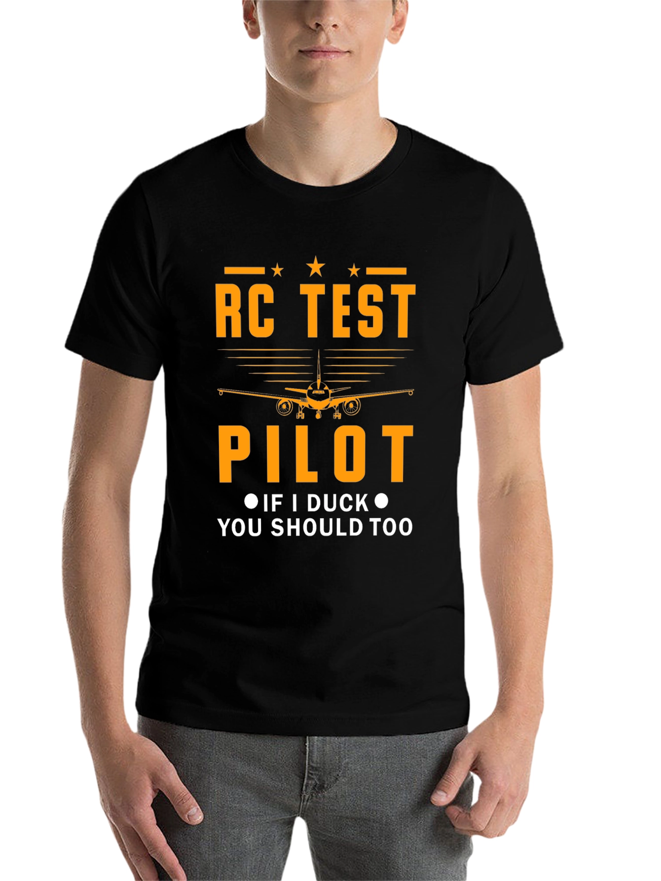 Black RC Test Pilot Graphic T-Shirt view 7