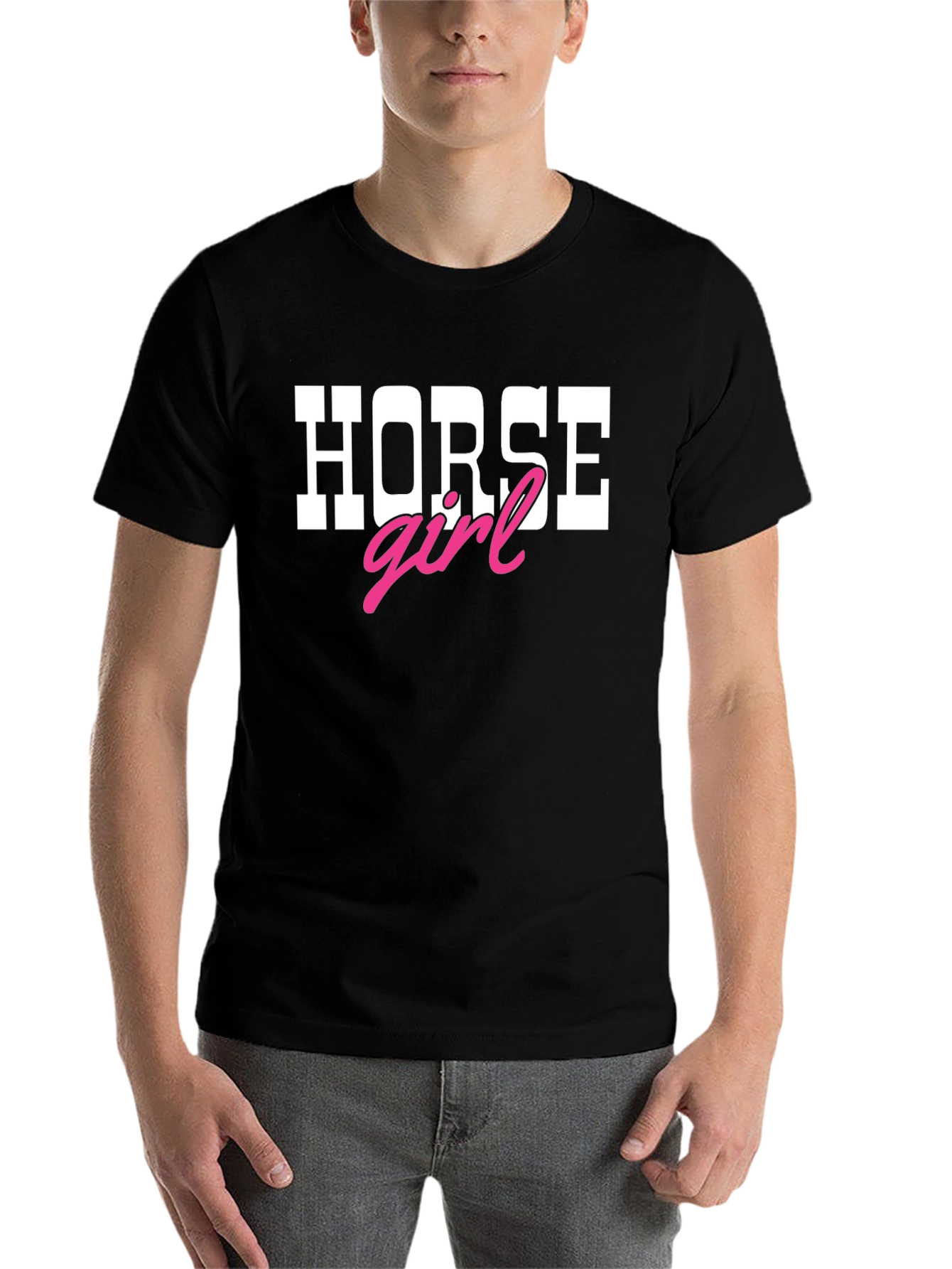 Black Horse Girl T-Shirt - Black Tee view 7