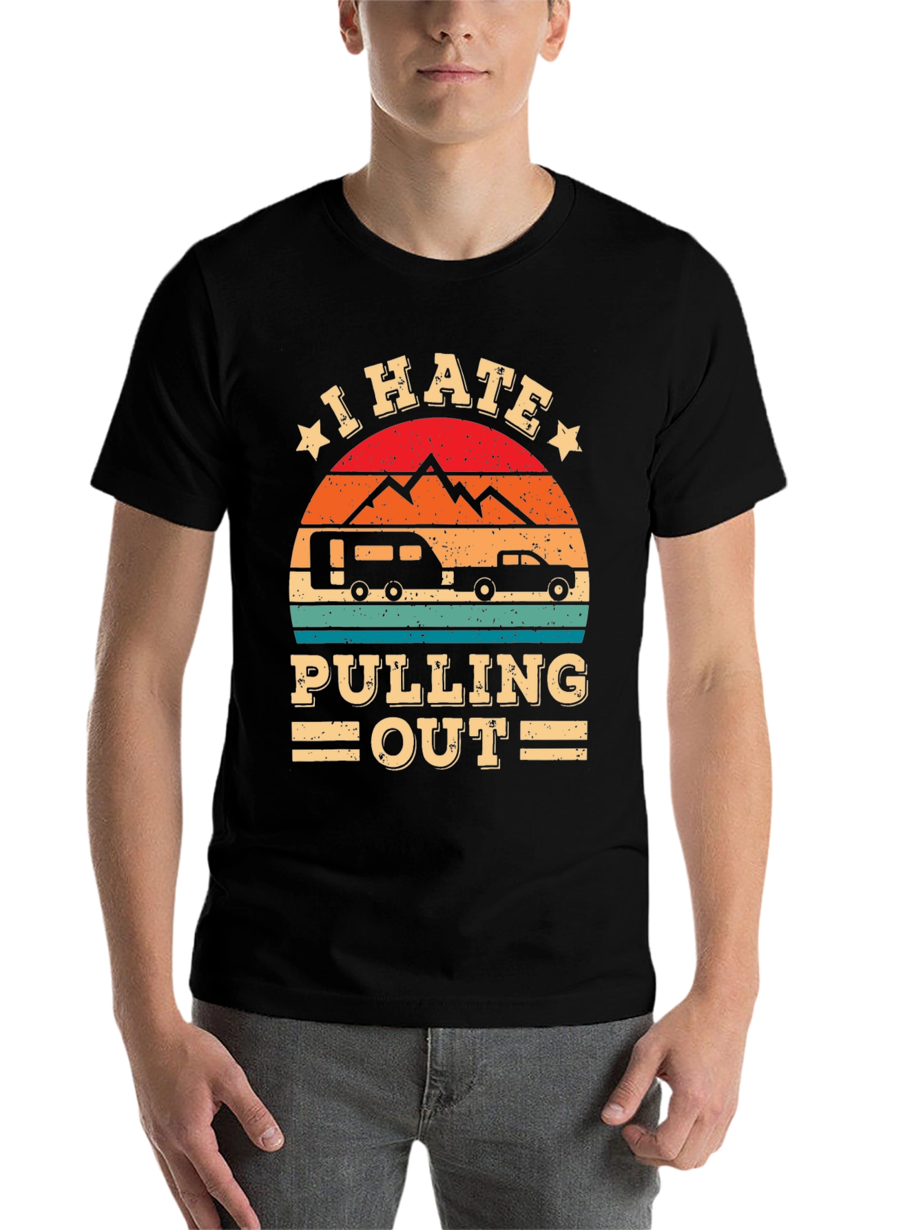 Black I Hate Pulling Out Camping T-Shirt view 7