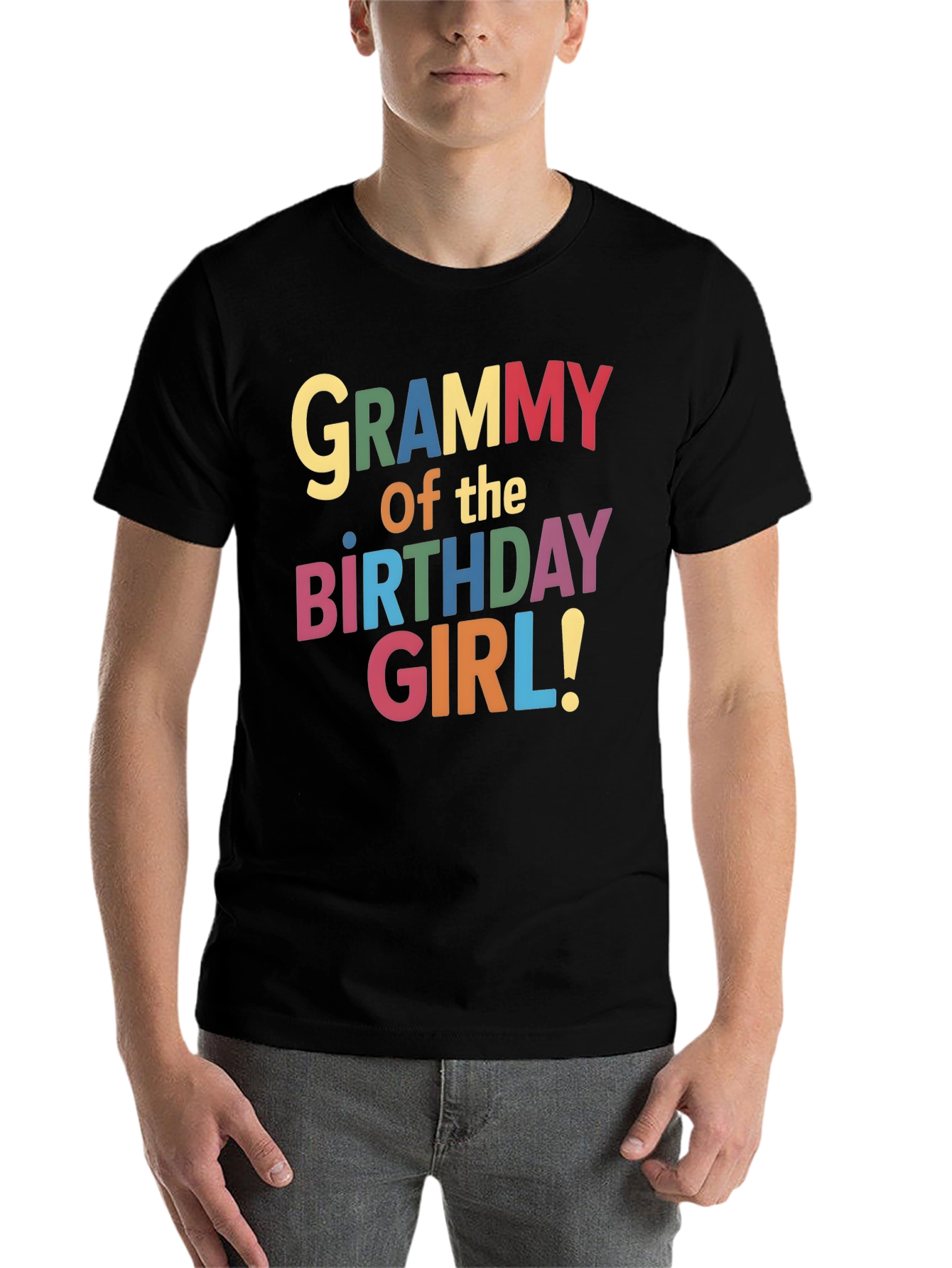 Black Grammy of the Birthday Girl Black T-Shirt view 7