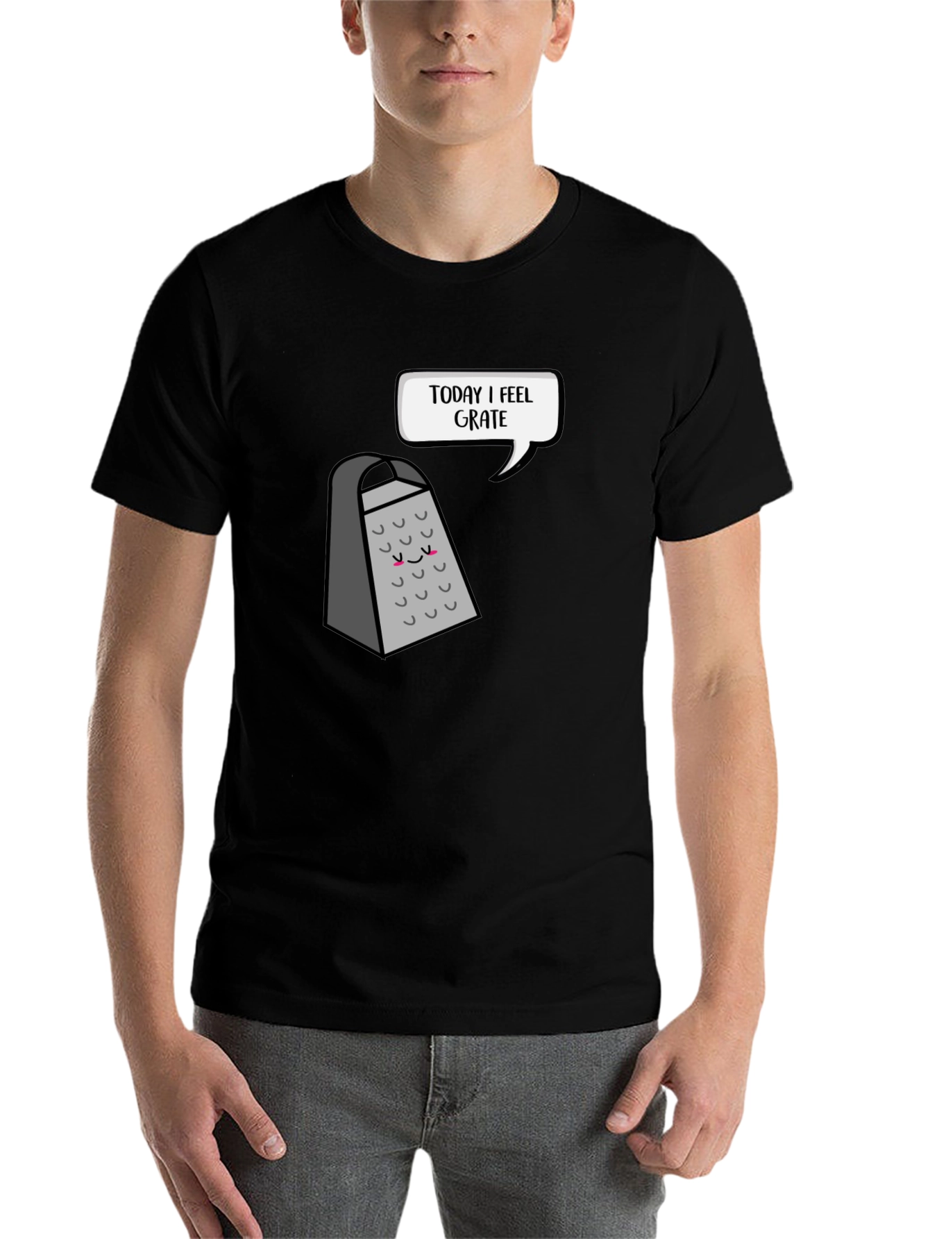 Black Funny Grater T-Shirt: Today I Feel Grate view 7