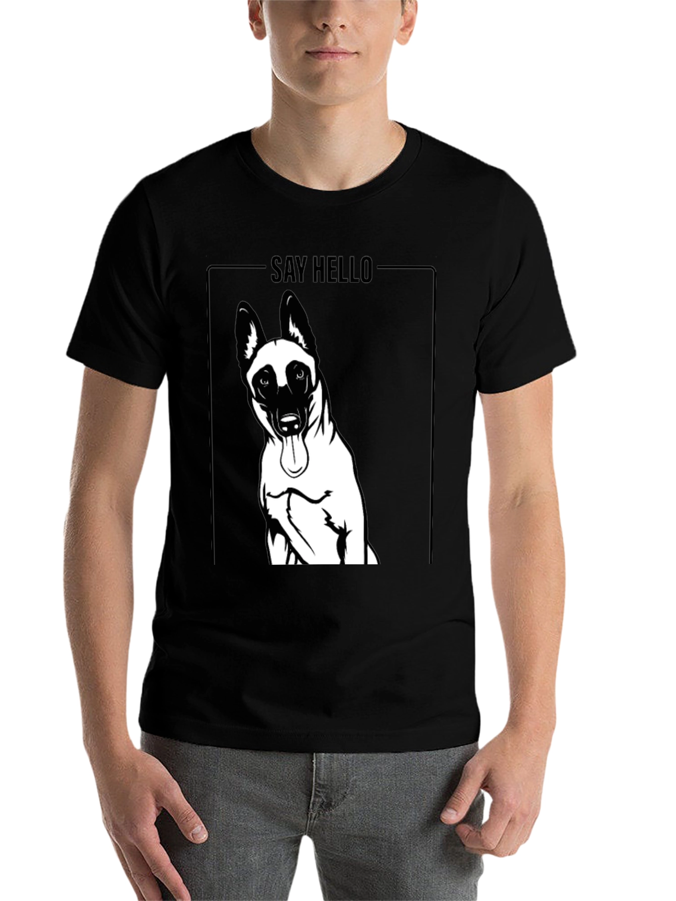 Black Dog Graphic T-Shirt - Say Hello view 7