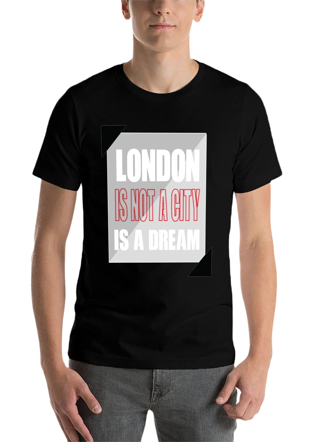 Black London Dream Graphic Tee - Men's Black T-Shirt view 7