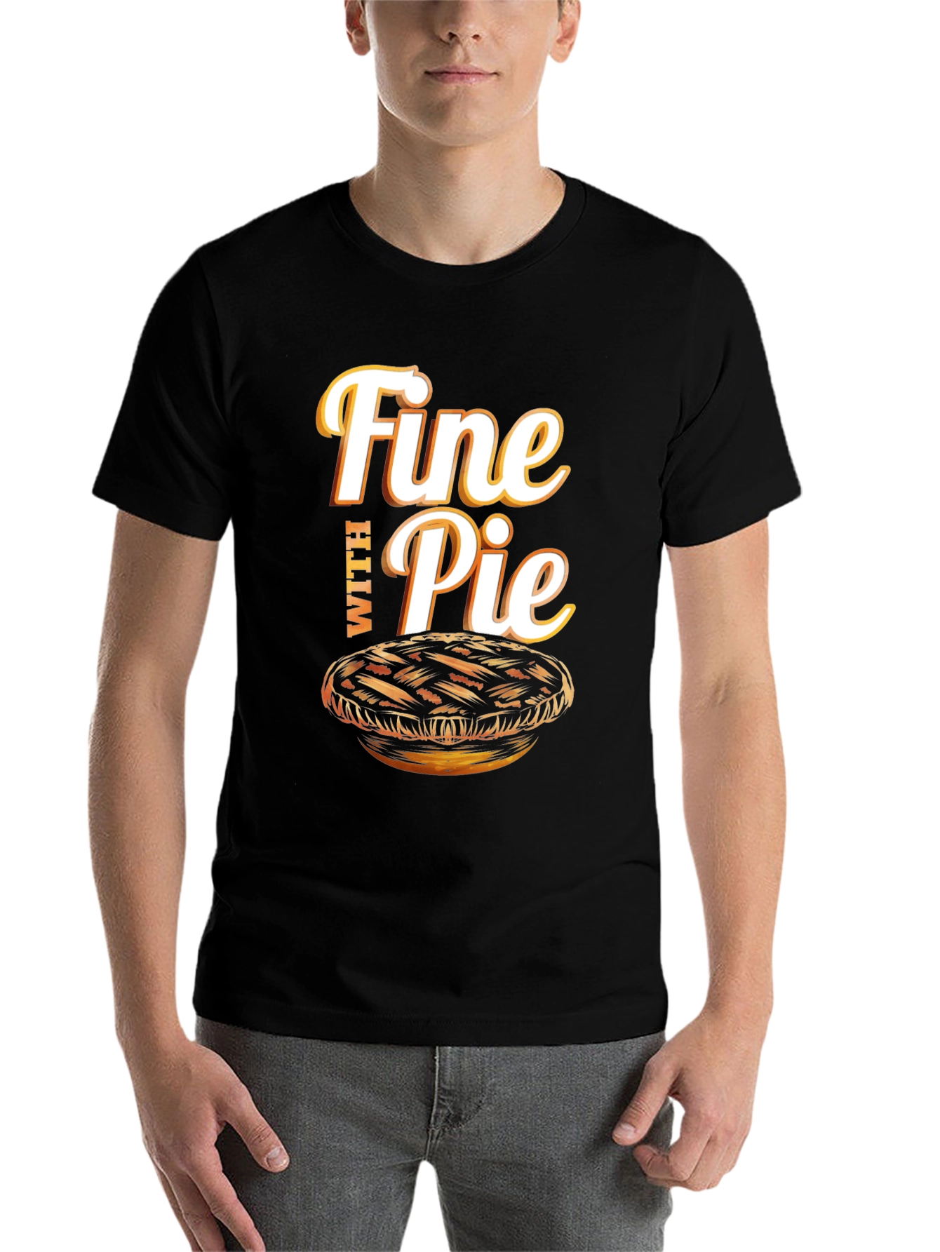 Black Fine With Pie Graphic T-Shirt view 7