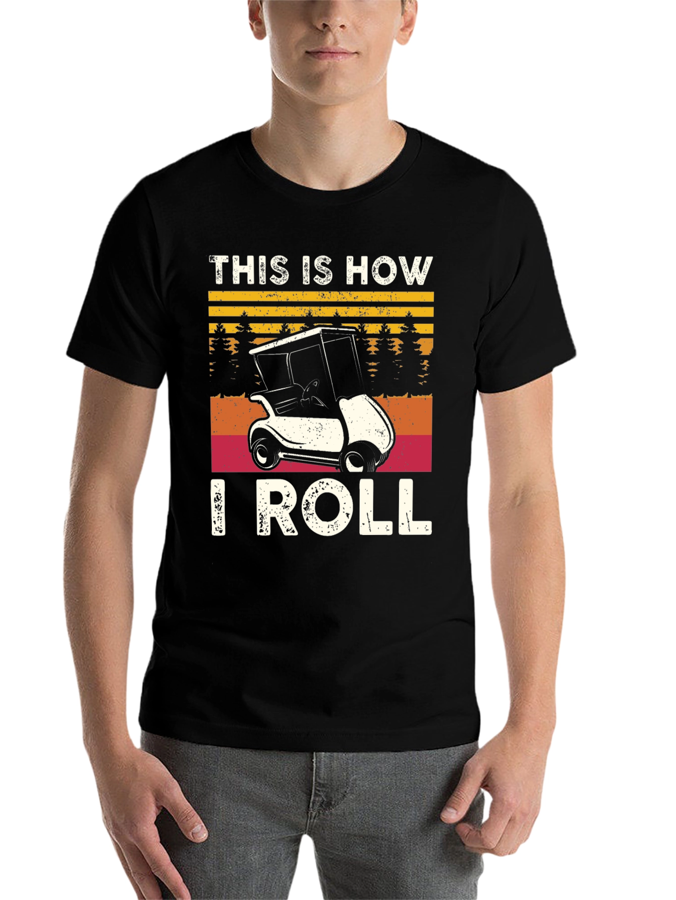 Black This Is How I Roll Golf T-Shirt view 7