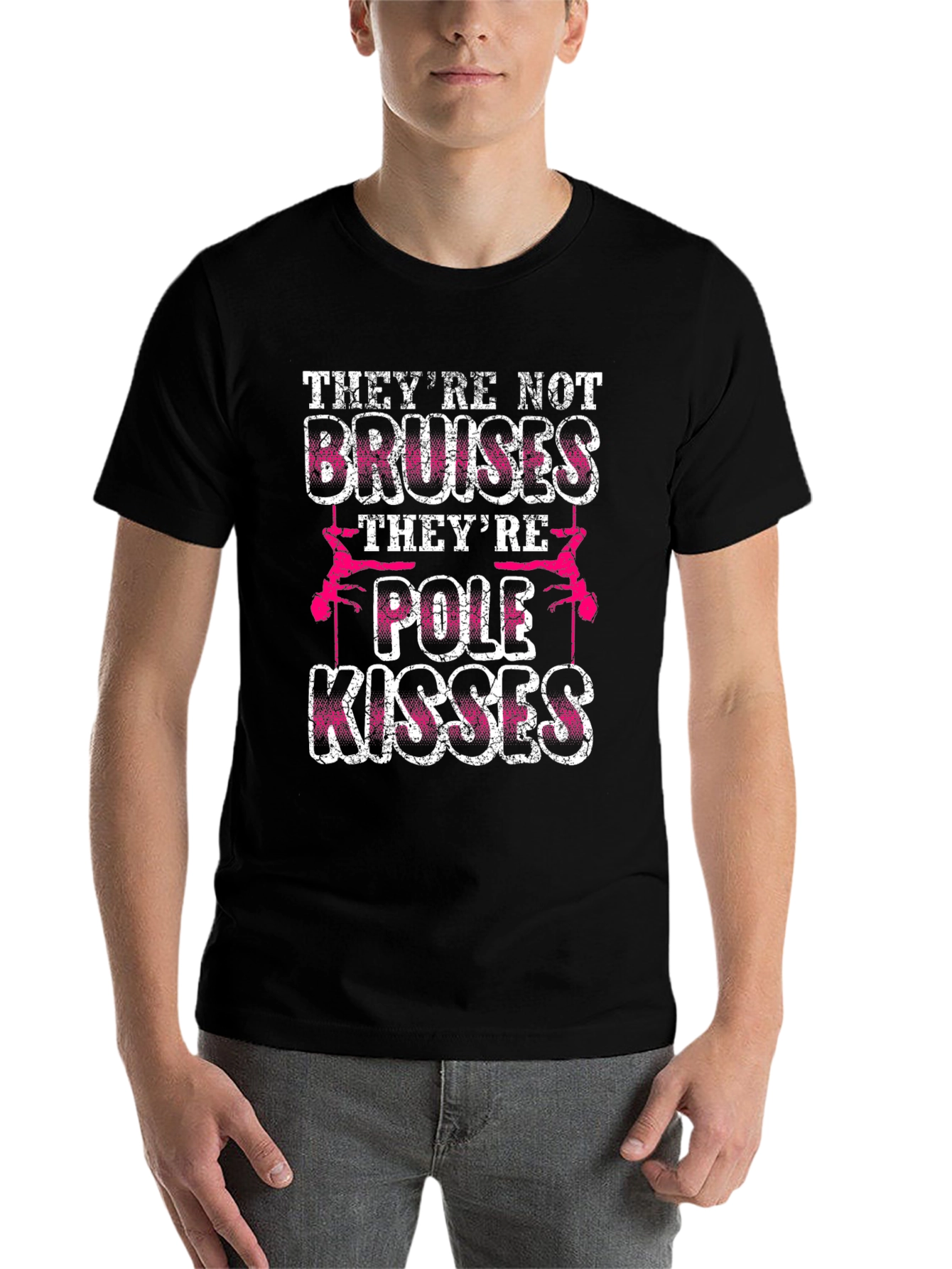 Black Pole Kisses Graphic T-Shirt - Funny Pole Dancing Tee view 7