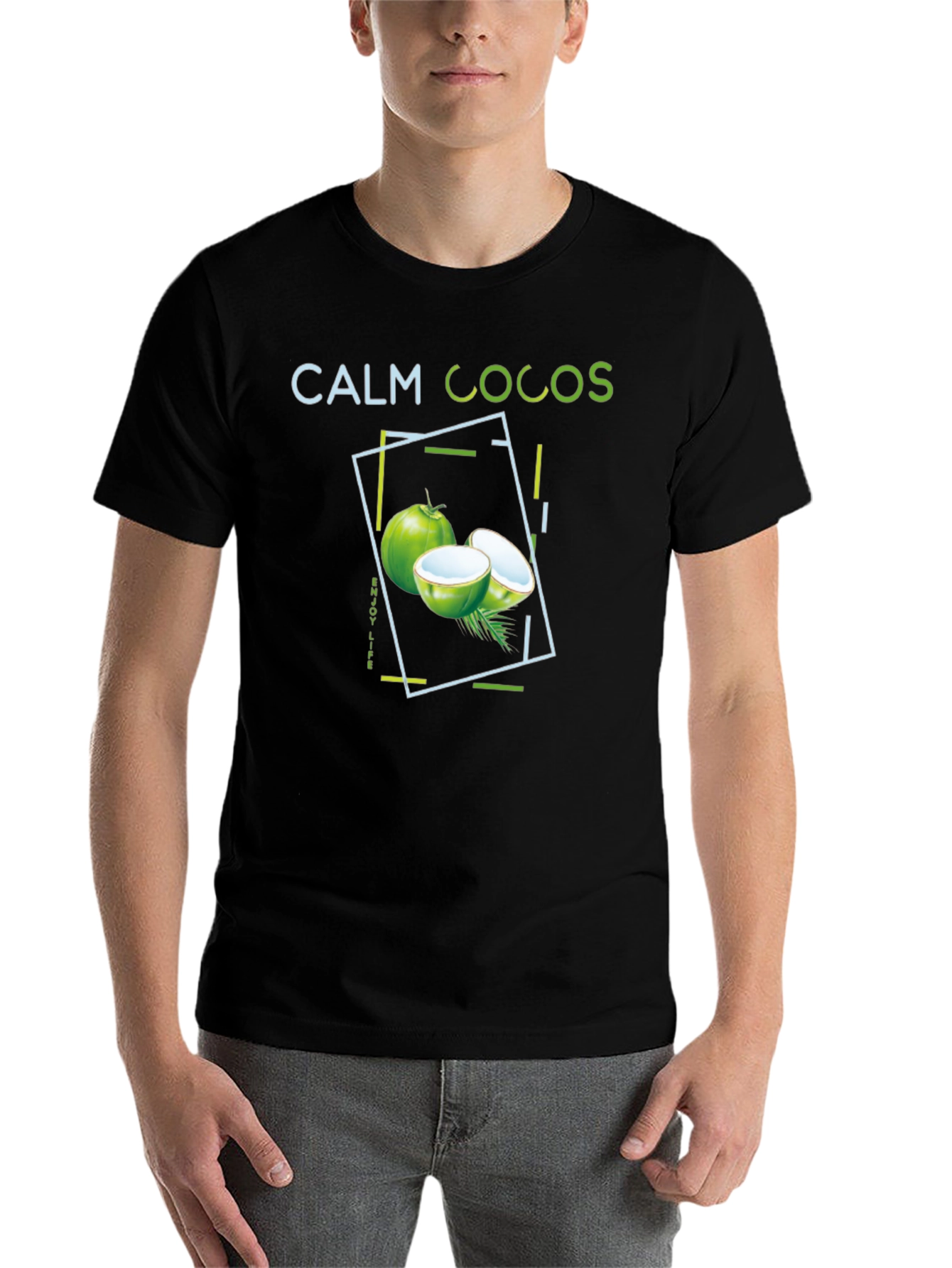 Calm Cocos Graphic Tee - Tropical Vibe Shirt - 7