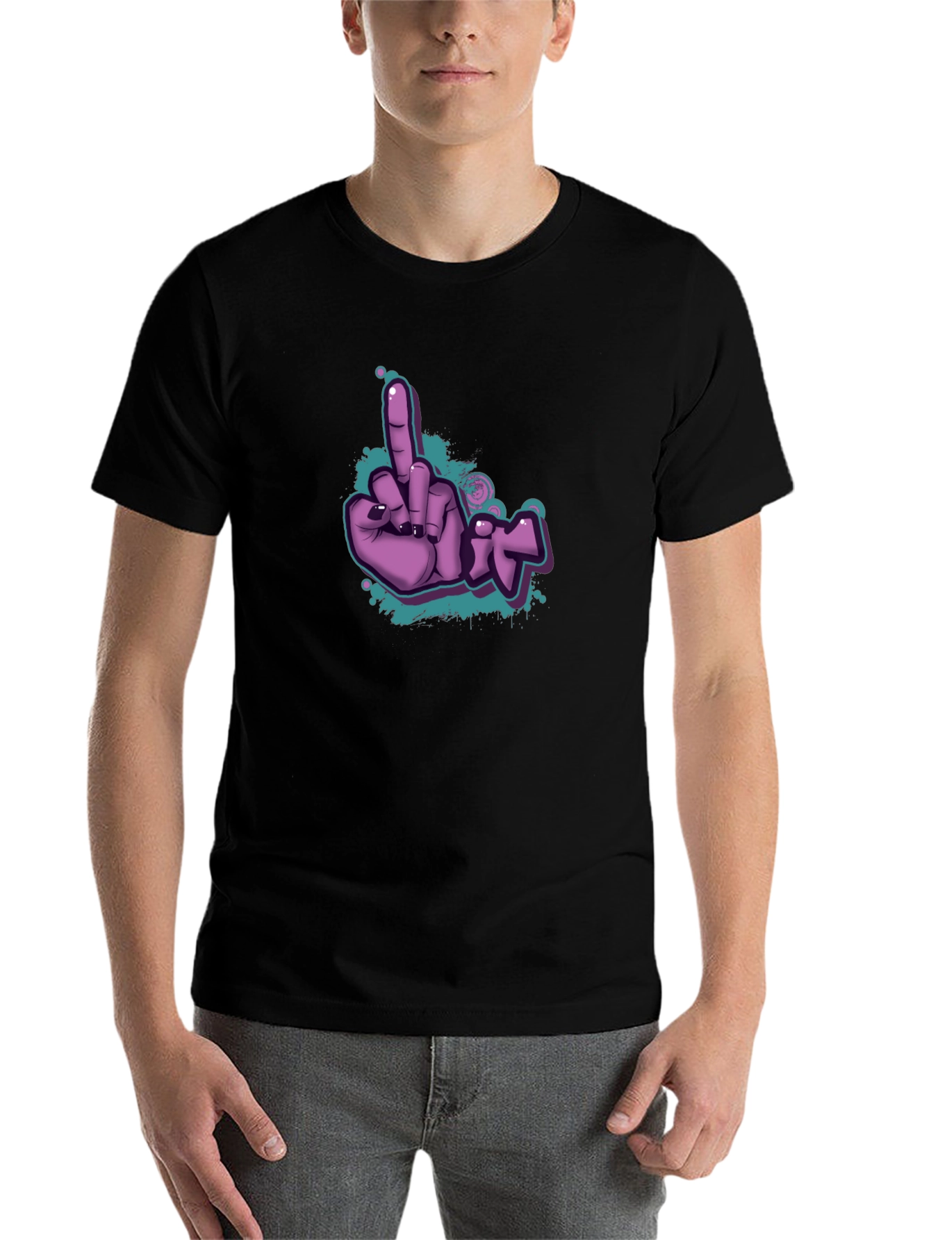 Black Flippin' Fun T-Shirt - Purple Graphic Tee view 7