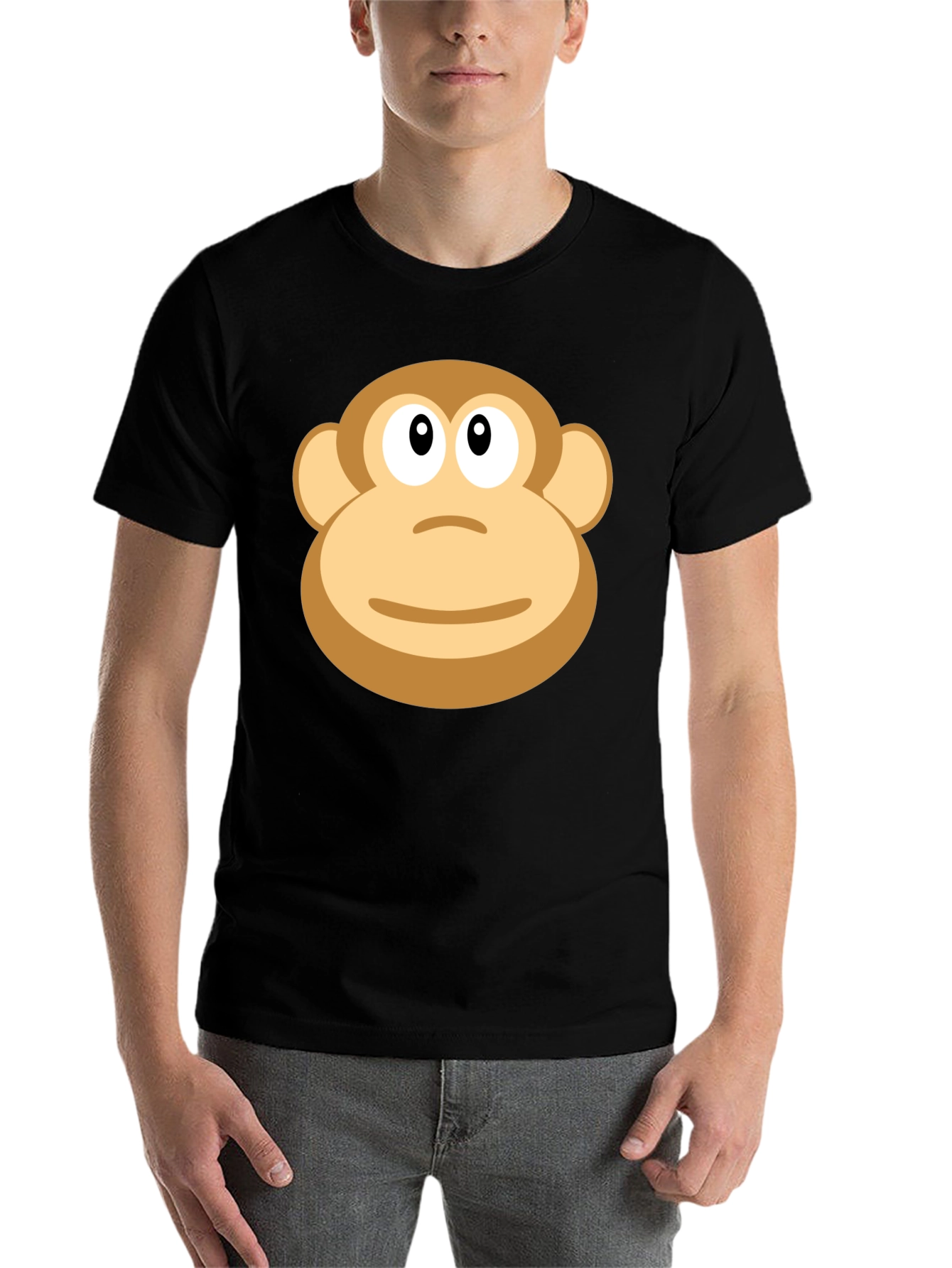 Black Monkey Face Graphic T-Shirt - Casual Black Tee view 7