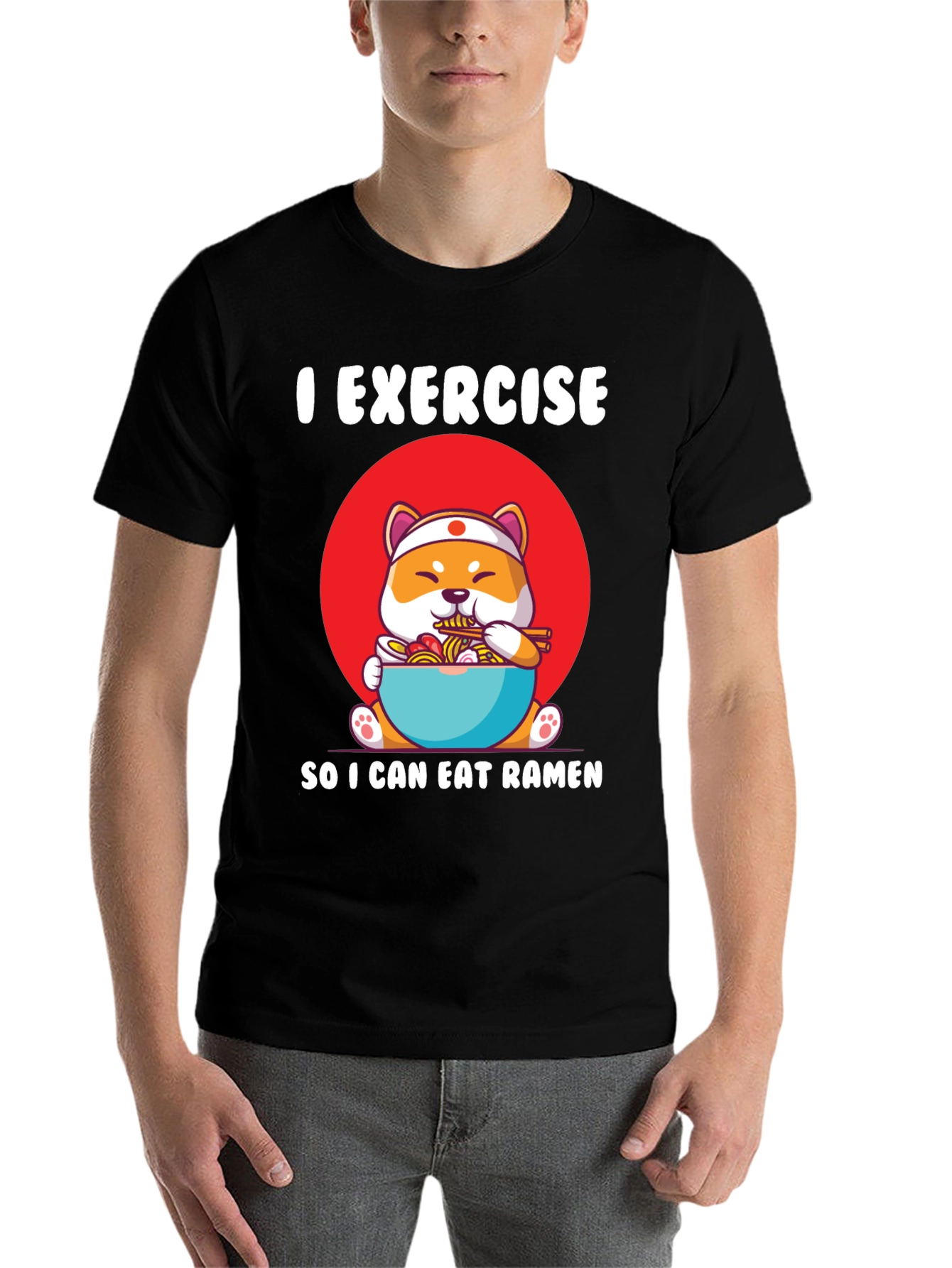 Black Exercise for Ramen T-Shirt view 7