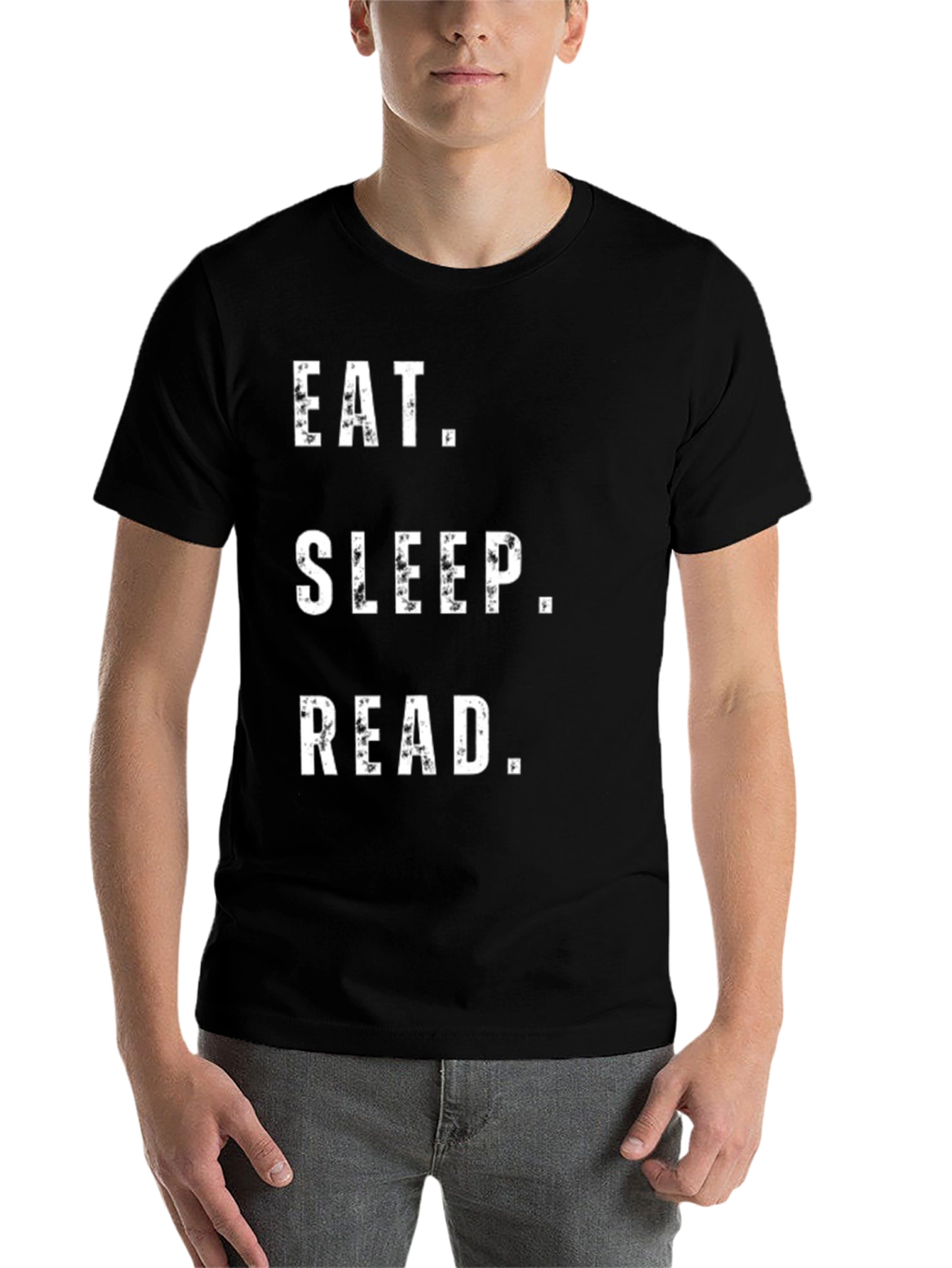 Black Eat Sleep Read T-Shirt - Book Lover Tee view 7