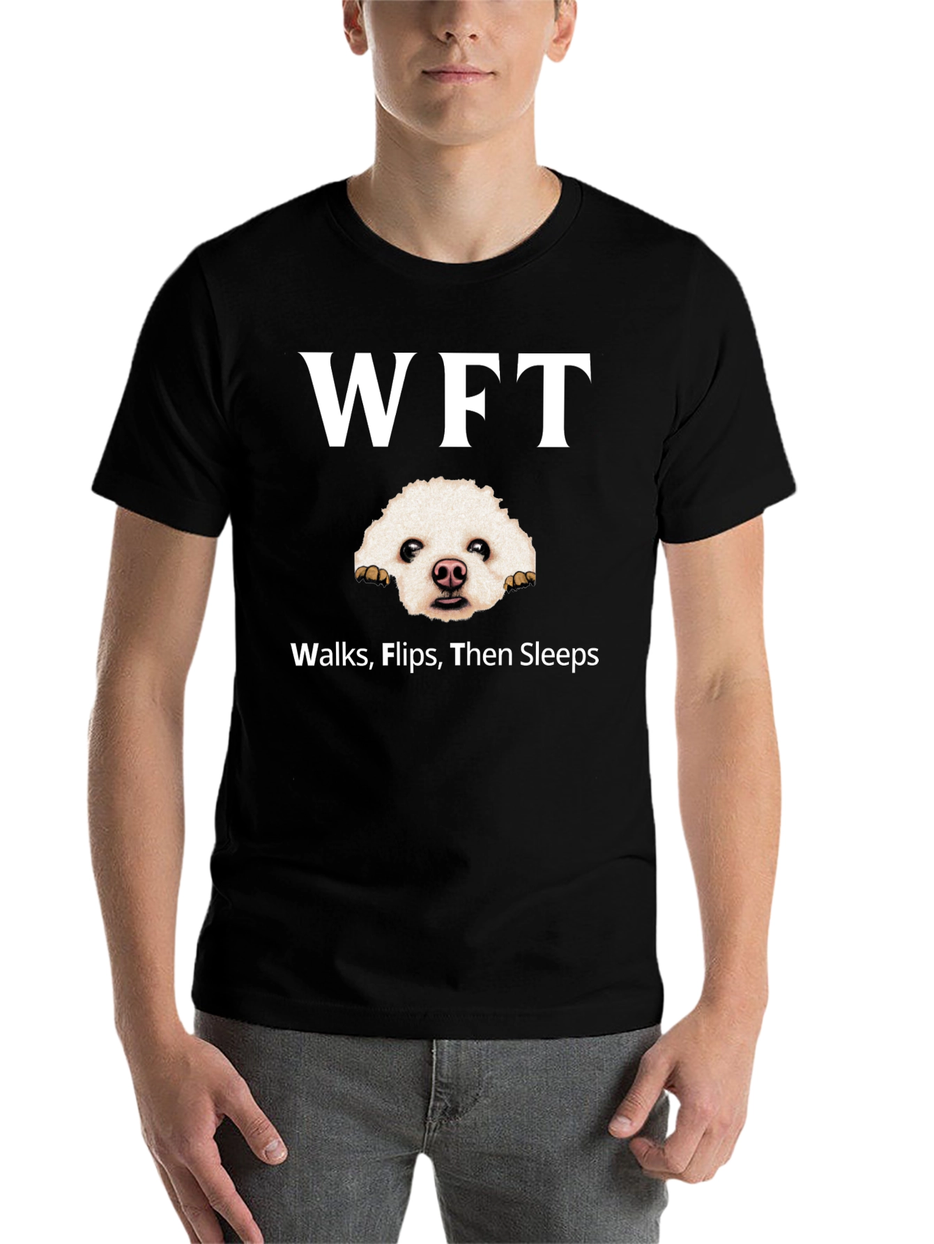 Black WFT Dog Graphic Black T-Shirt view 7