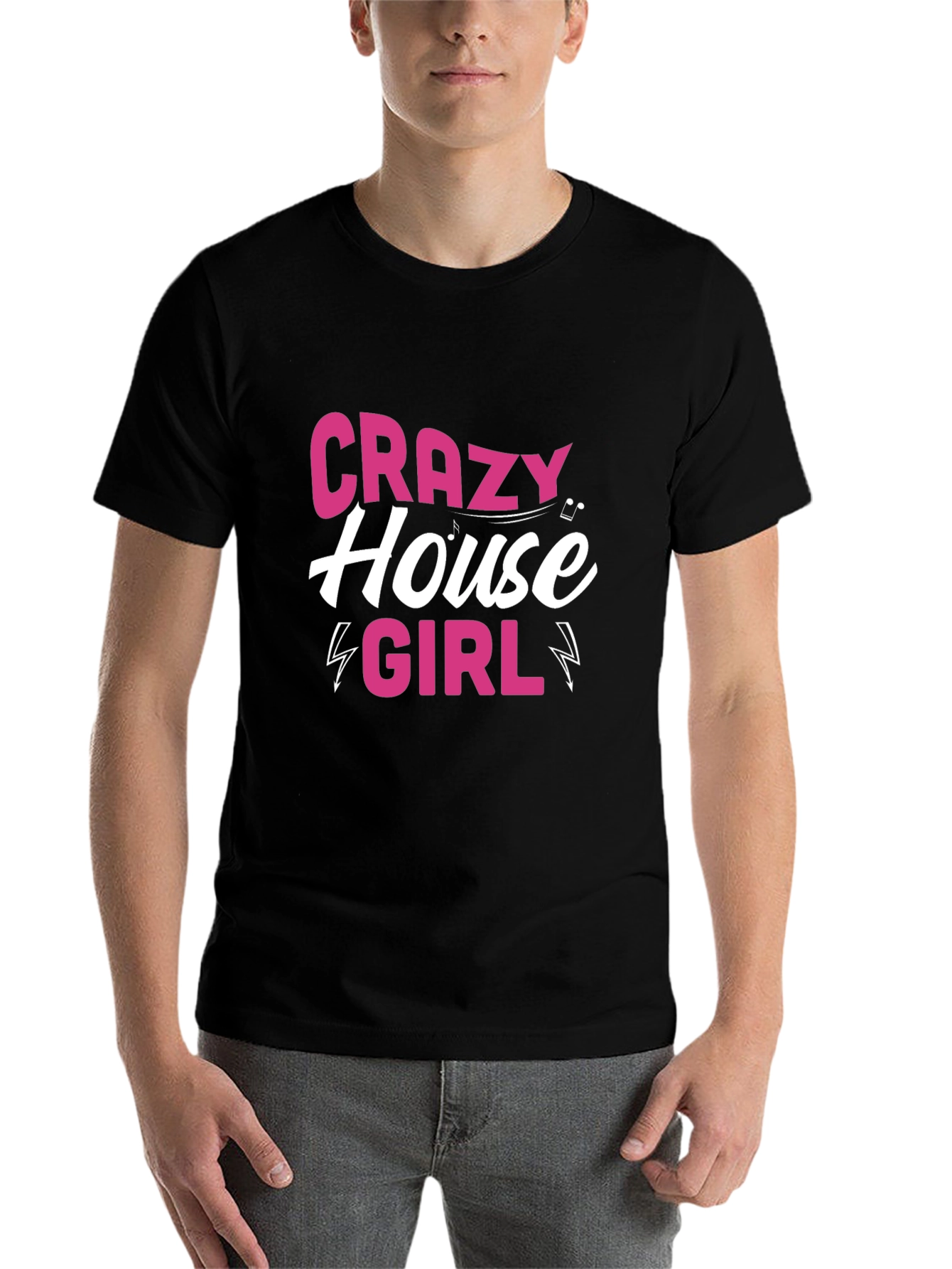 Black Crazy House Girl Black T-Shirt view 7