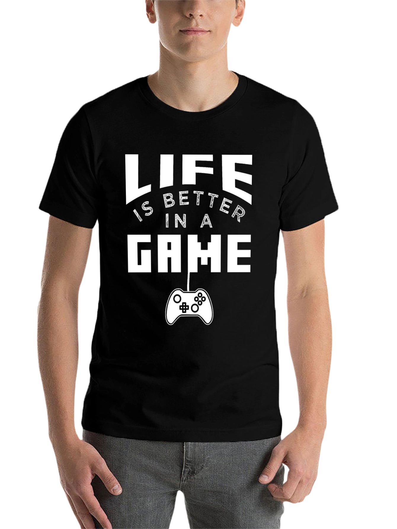 Black Life is Better in a Game Black Graphic Tee view 7