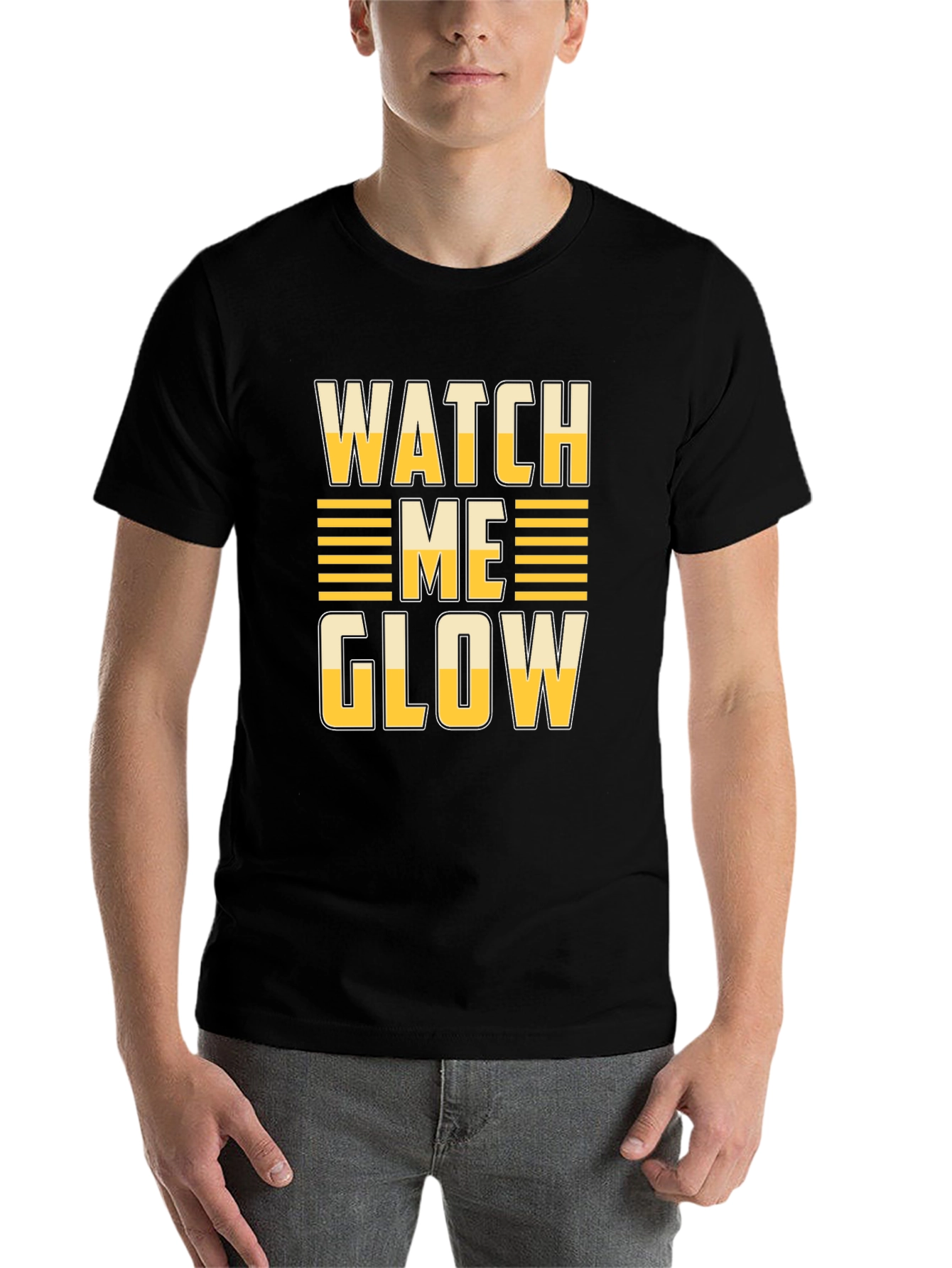 Black Watch Me Glow Graphic Tee - Stylish Unisex T-Shirt view 7