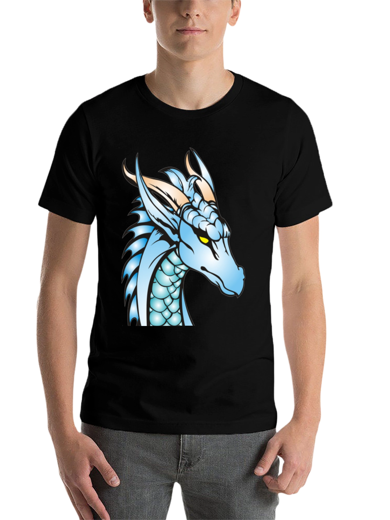 Black Dragon Graphic Tee - Black Cotton T-Shirt view 7