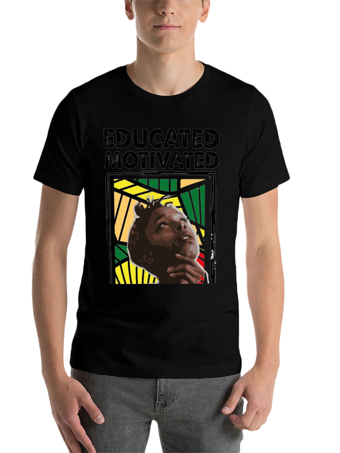 Black Educated & Motivated Graphic Tee view 7