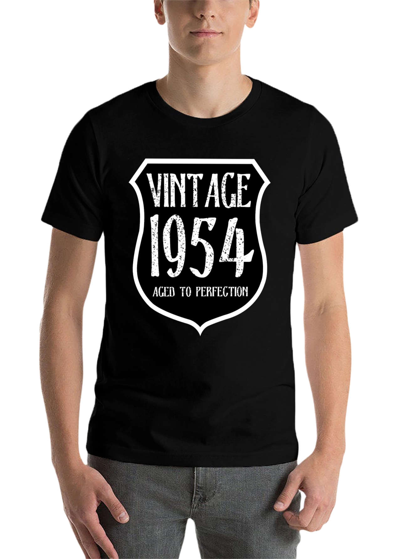 Black Vintage 1954 Aged To Perfection Black T-Shirt view 7