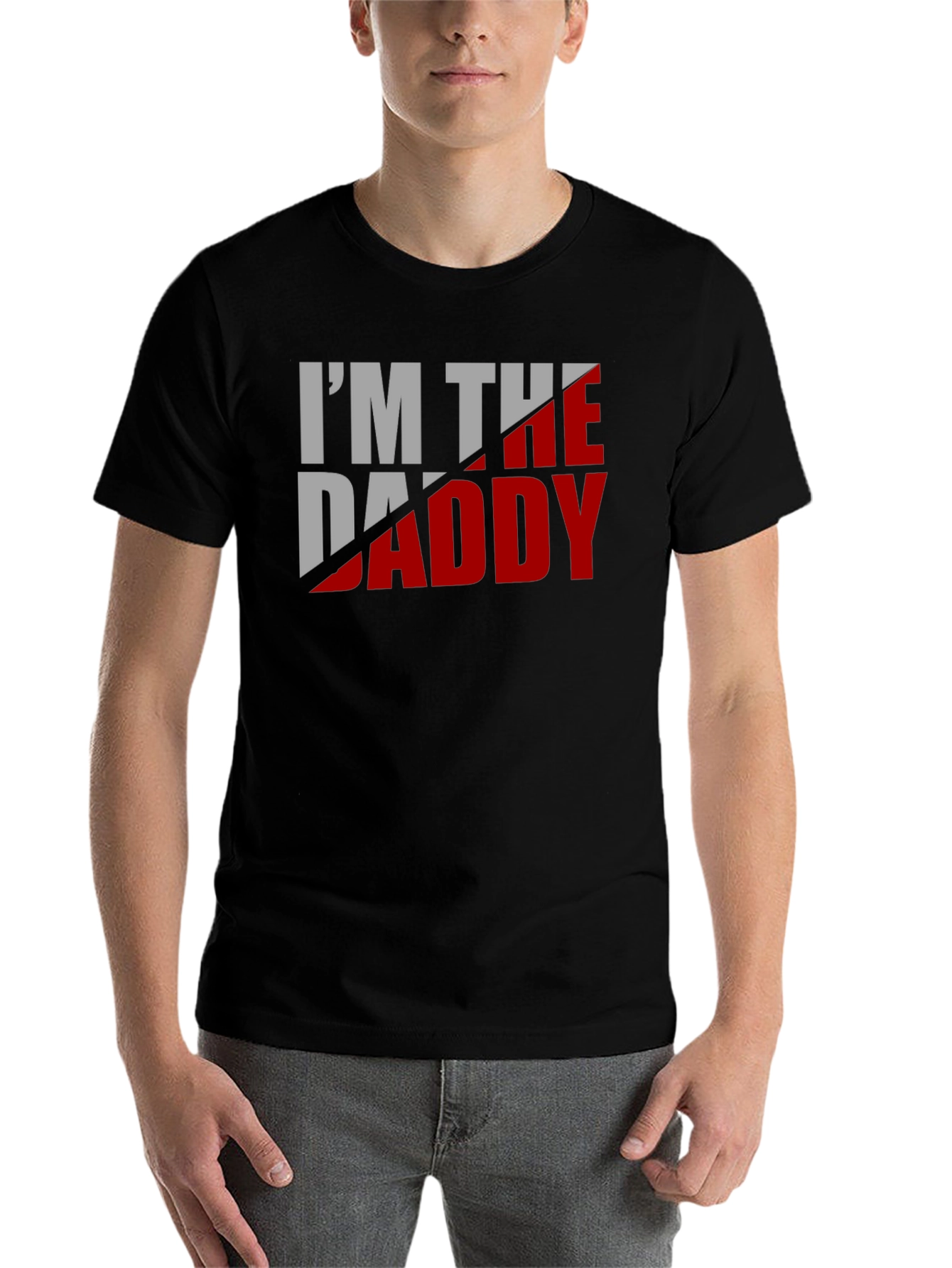 Black I'm The Daddy Graphic Tee - Black Cotton T-Shirt view 7