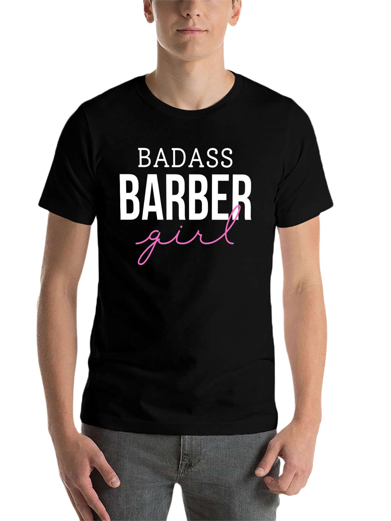 Black Badass Barber Girl Graphic Tee view 7