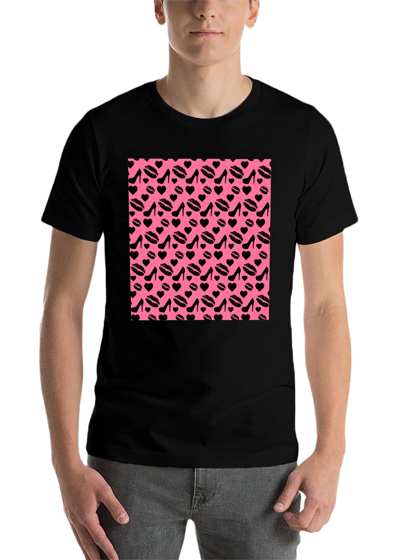 Black Fun Patterned T-Shirt view 7