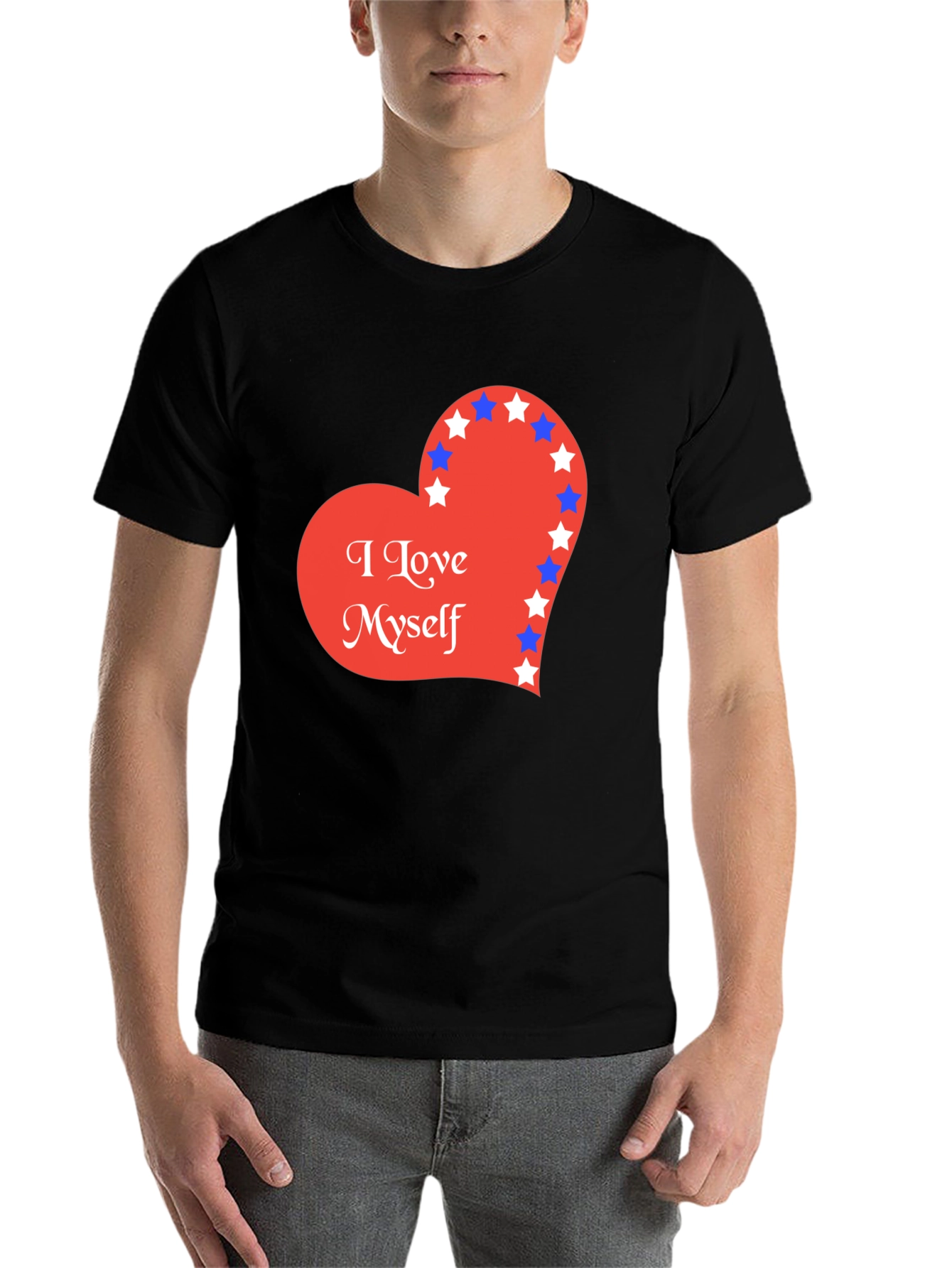 Black I Love Myself Heart Graphic Tee view 7
