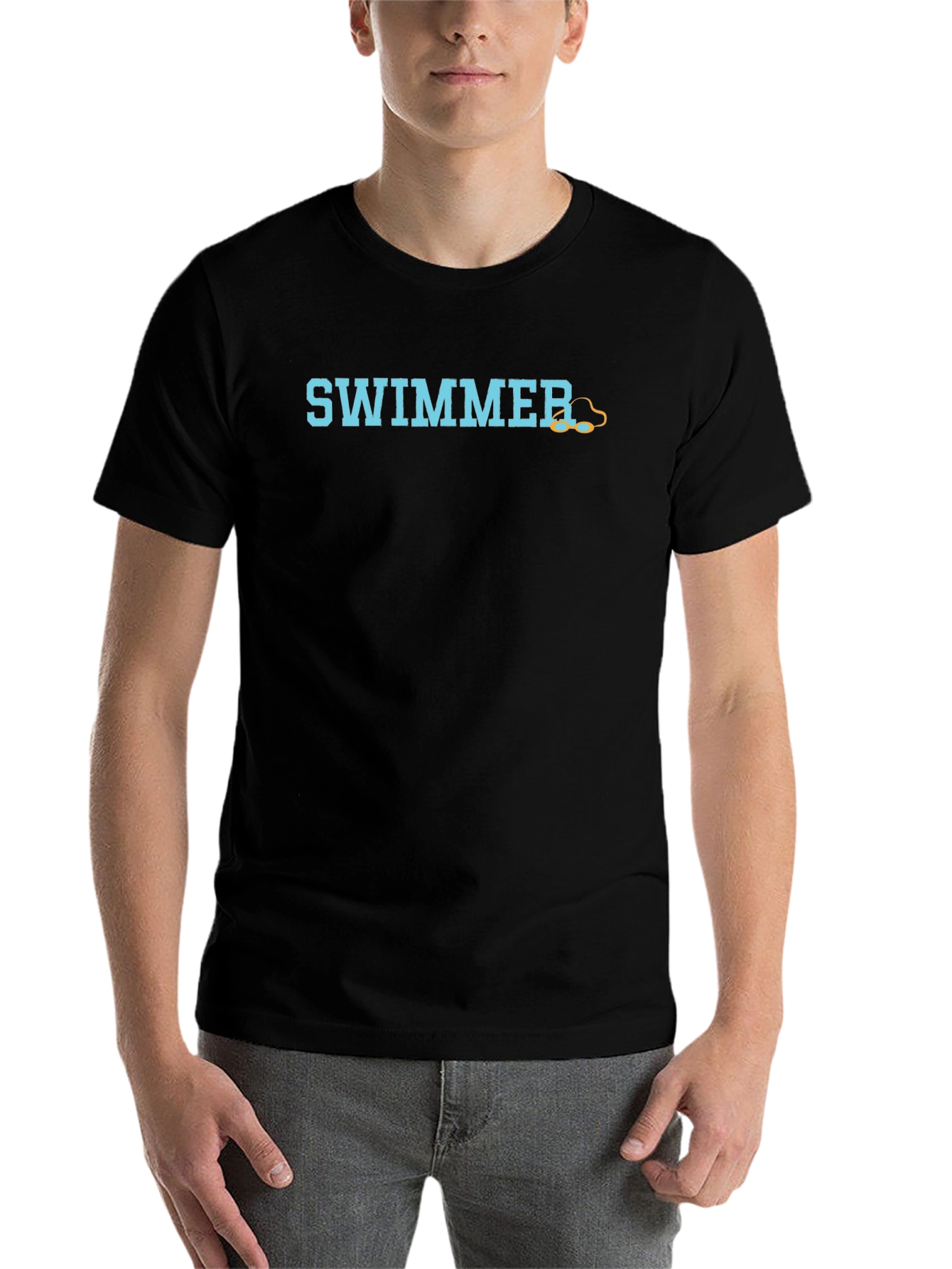 Swimmer Graphic Black T-Shirt - 7