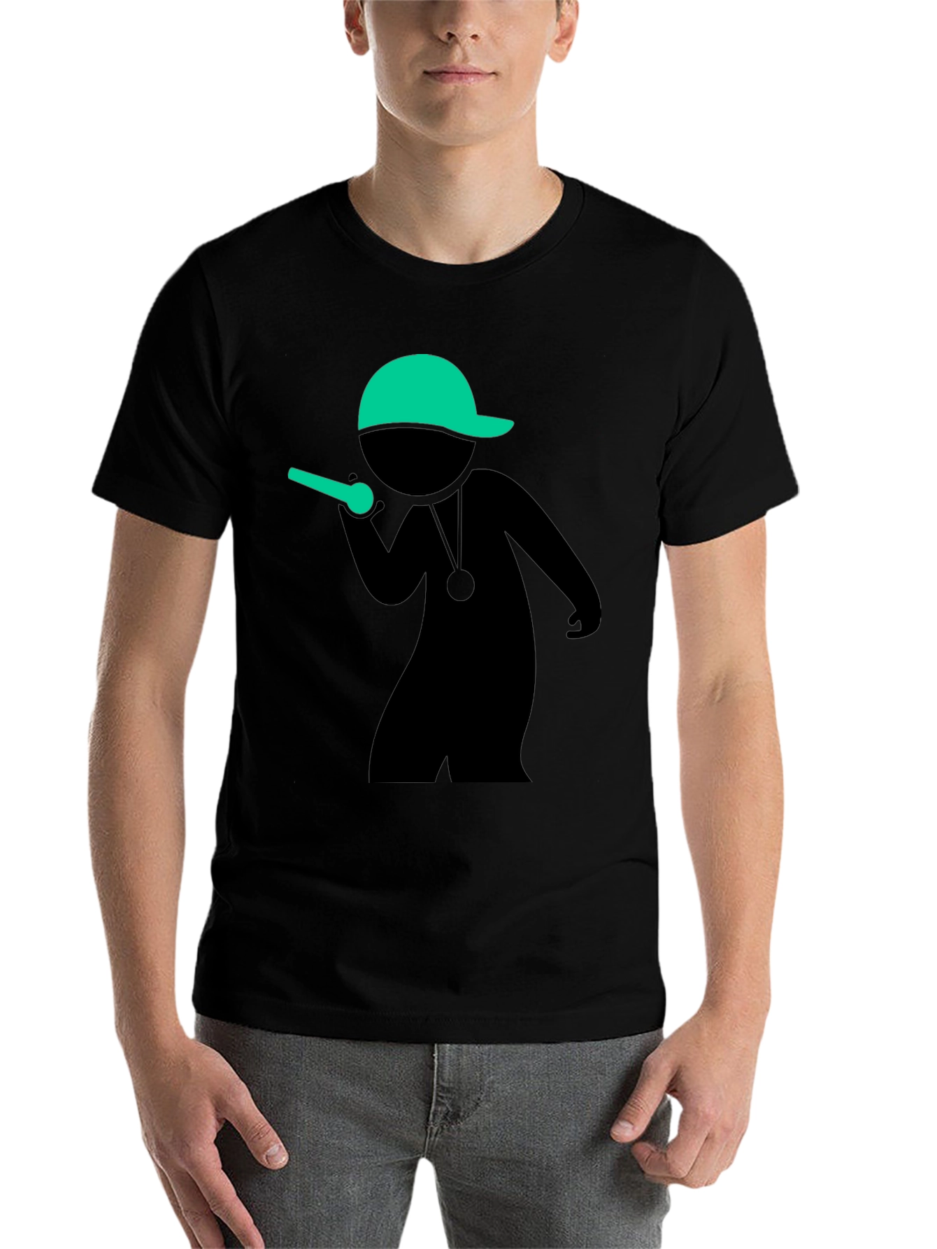 Black Cool MC Stick Figure Black T-Shirt view 7