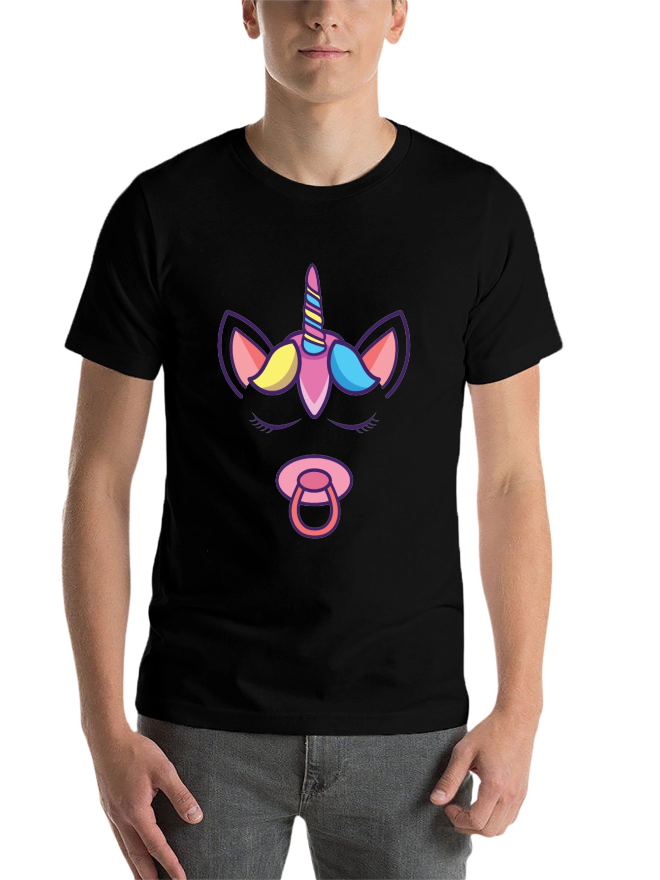Unicorn Baby Pacifier Graphic T-Shirt - 7