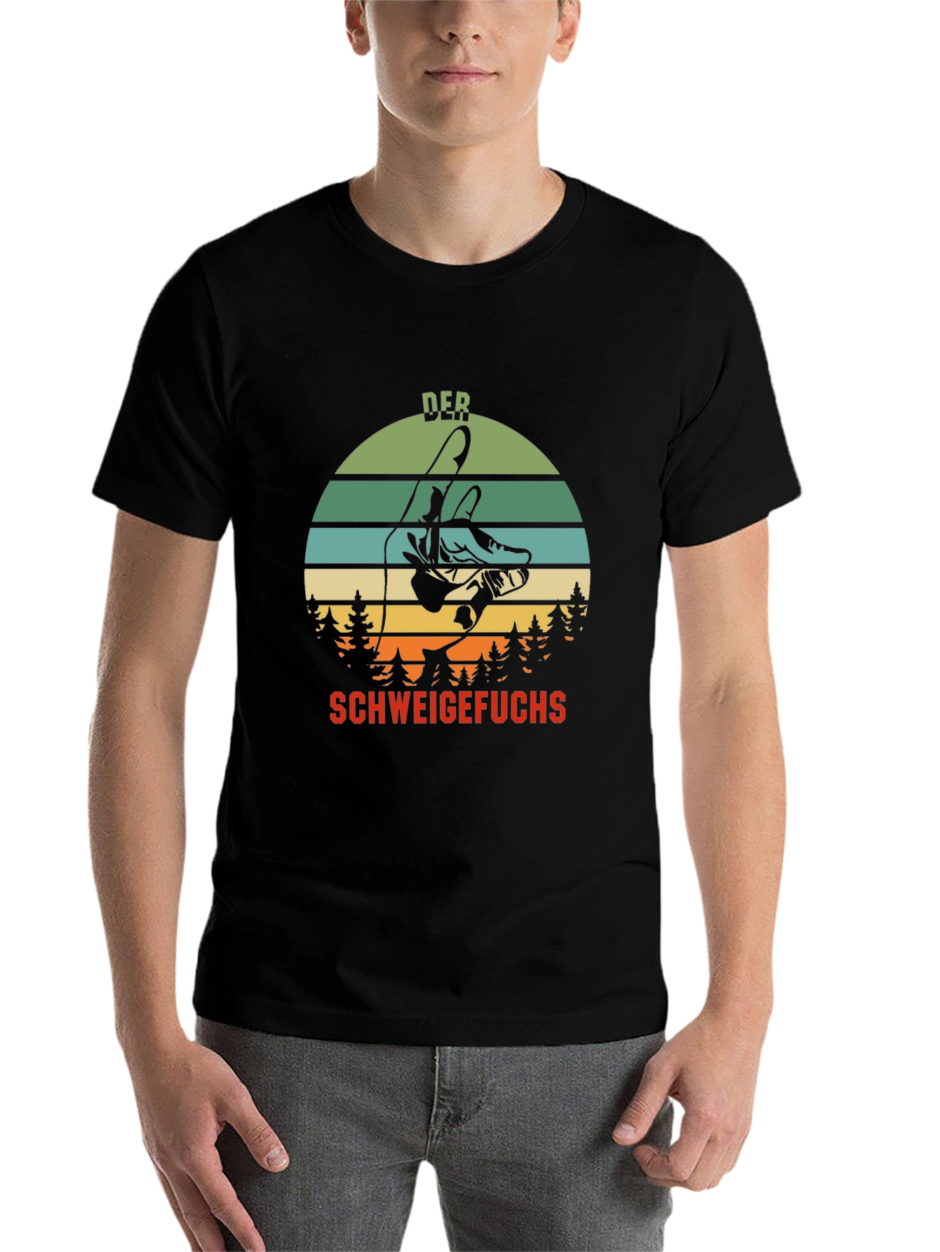 Black Der Schweigefuchs Graphic T-Shirt view 7