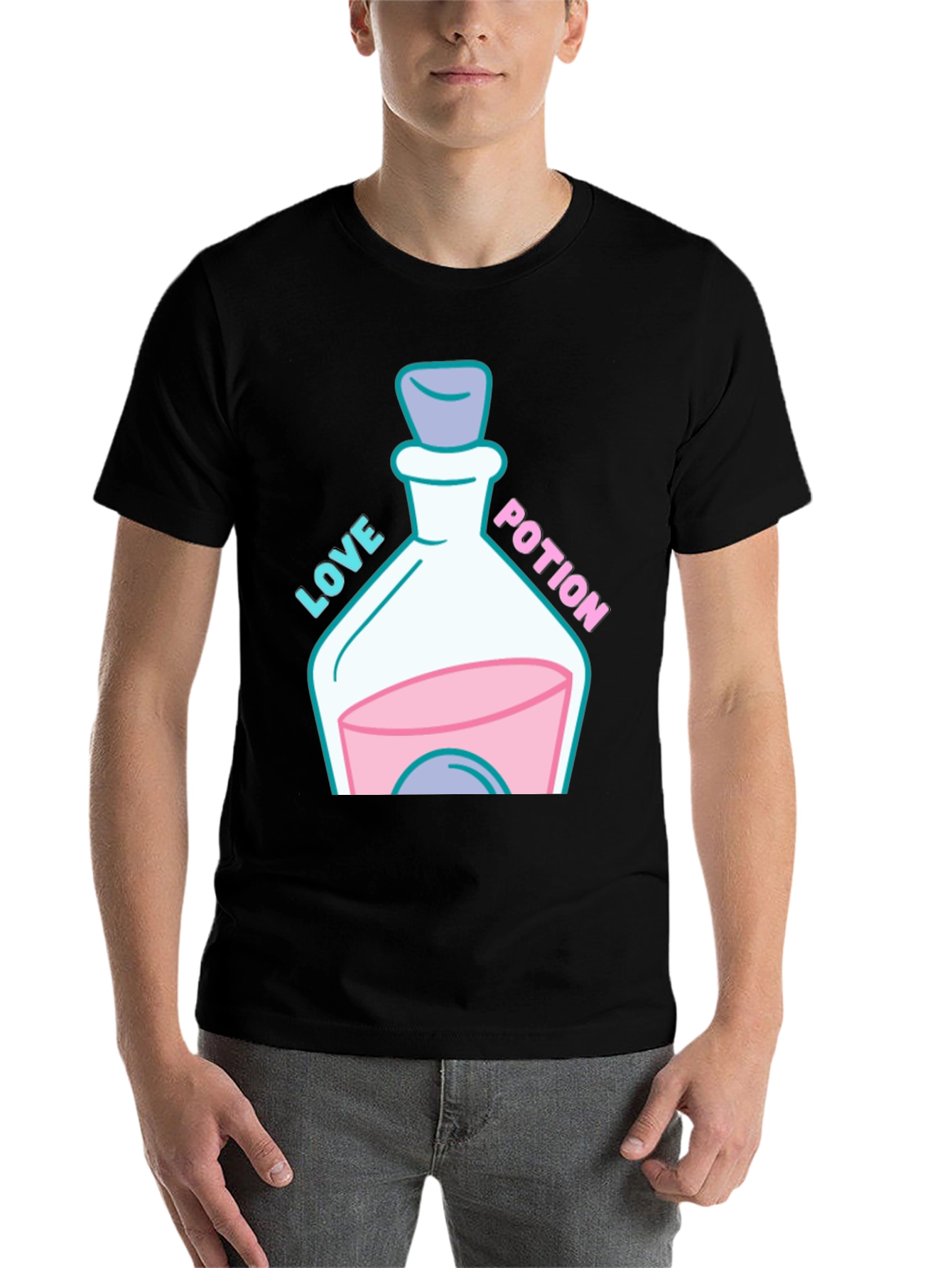 Black Love Potion Graphic T-Shirt - Quirky & Fun Design view 7
