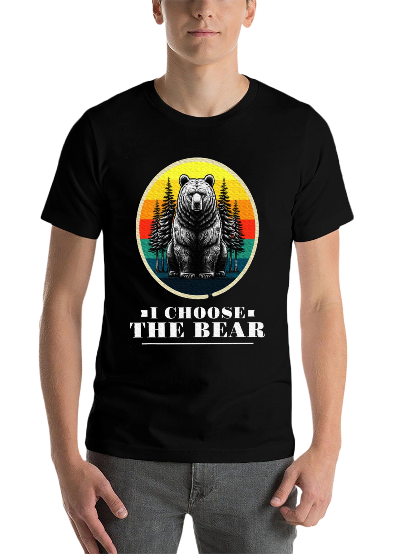 Black I Choose the Bear Graphic Tee view 7