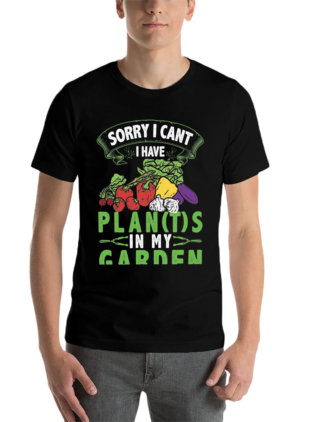 Black Funny Gardener T-Shirt - Plants in My Garden Tee view 7