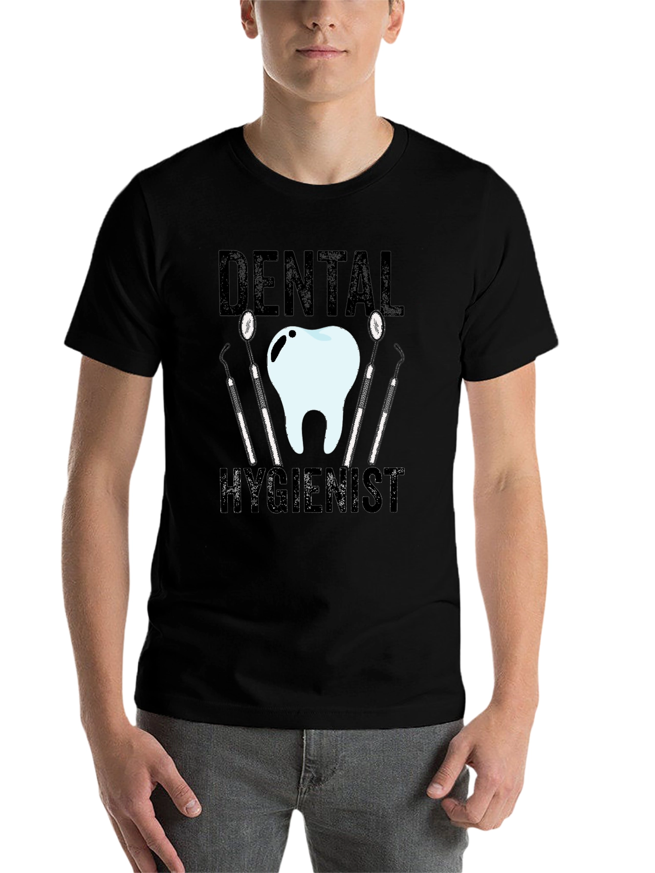 Black Dental Hygienist T-Shirt - Funny Dentist Tee view 7