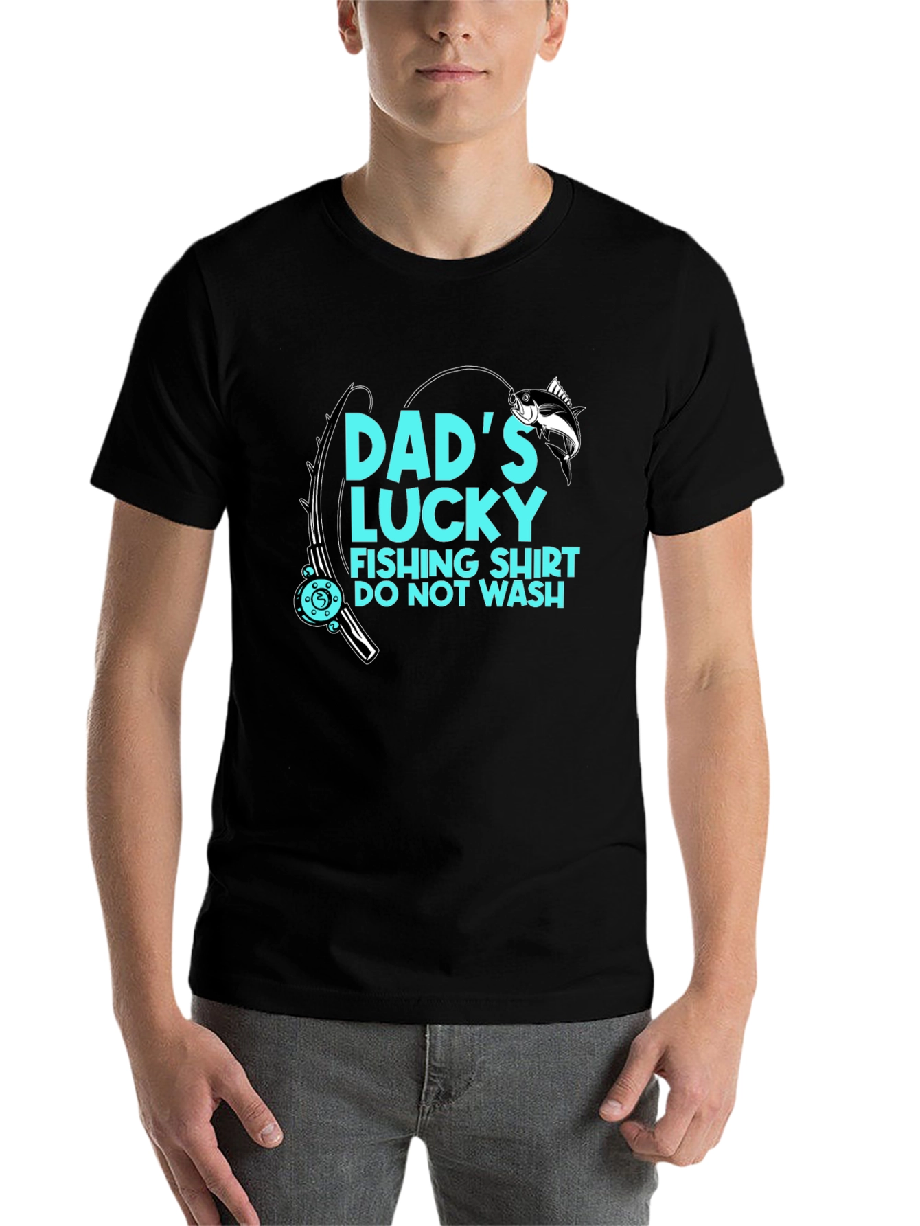 Black Dad's Lucky Fishing Shirt - Do Not Wash! view 7