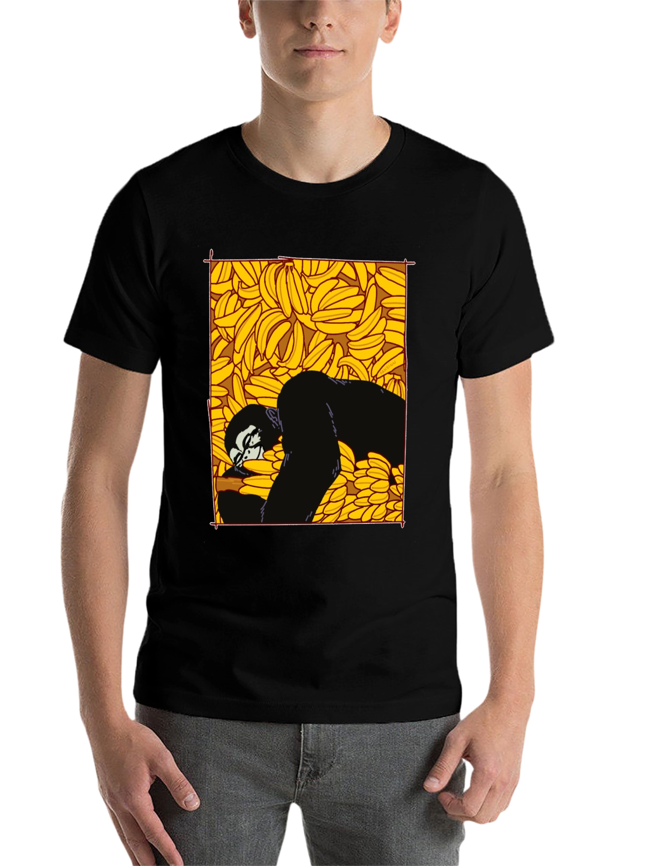 Black Banana Gorilla Graphic Tee - Unique Black T-Shirt view 7
