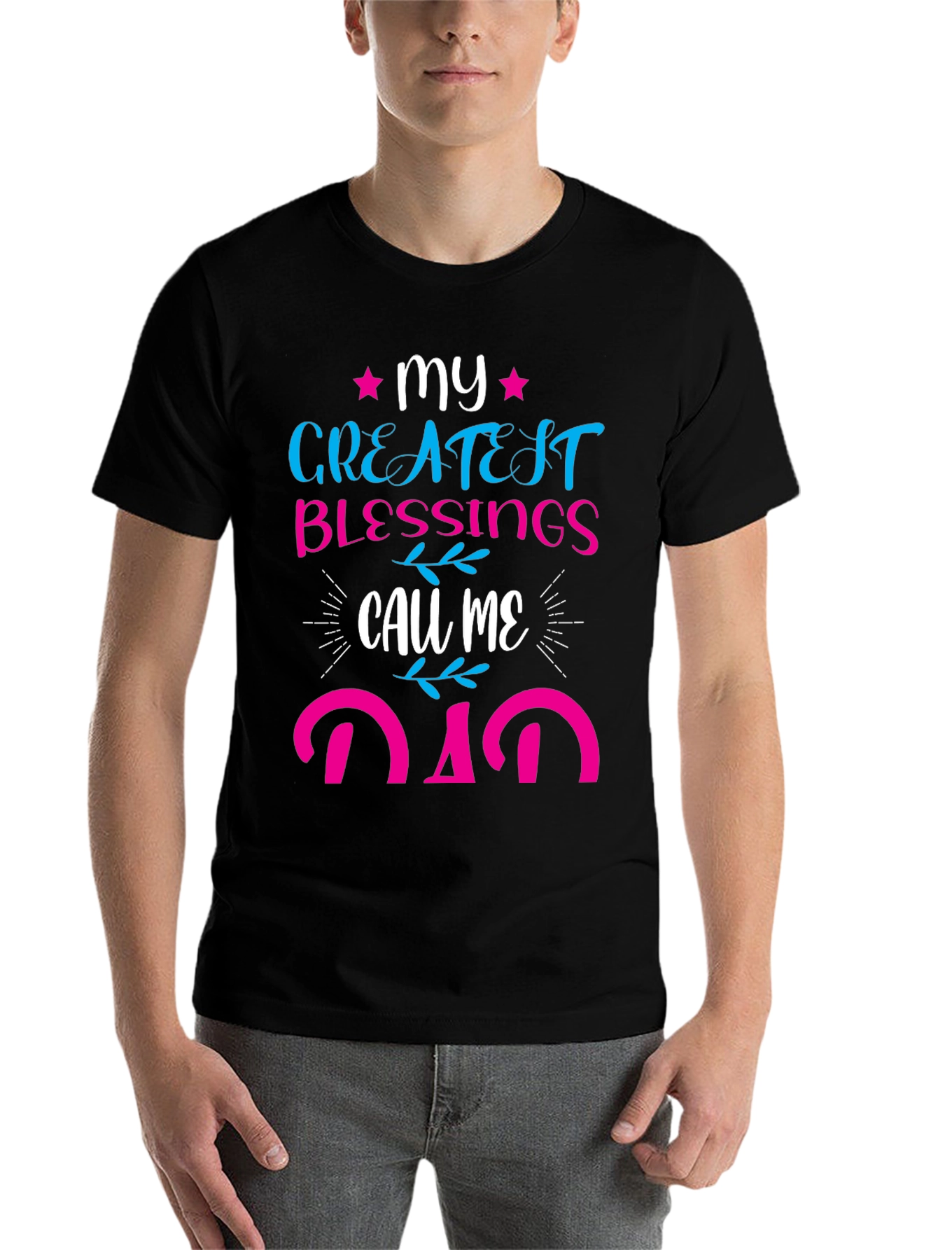 Black My Greatest Blessings Call Me Dad T-Shirt view 7