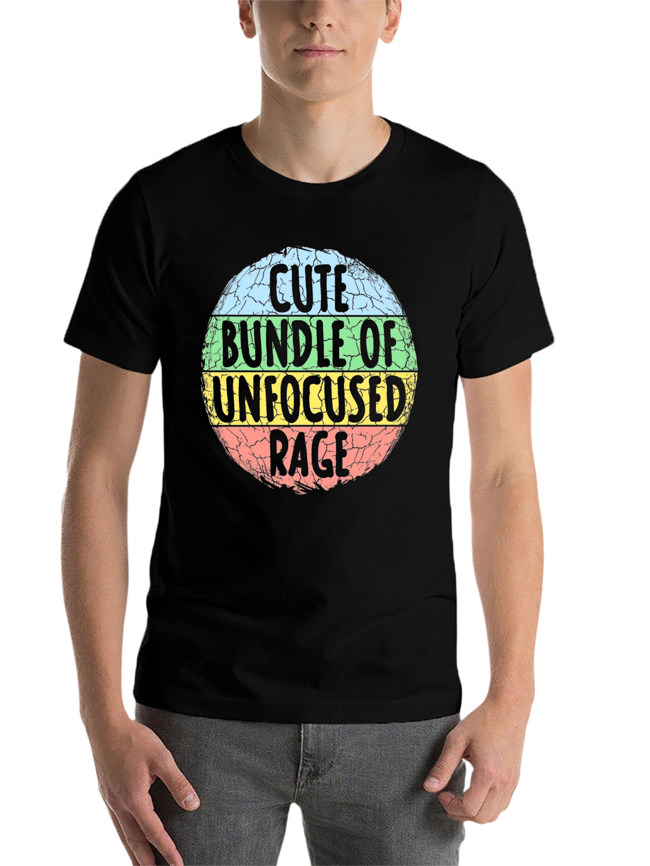 Black Cute Bundle of Unfocused Rage Graphic T-Shirt view 7