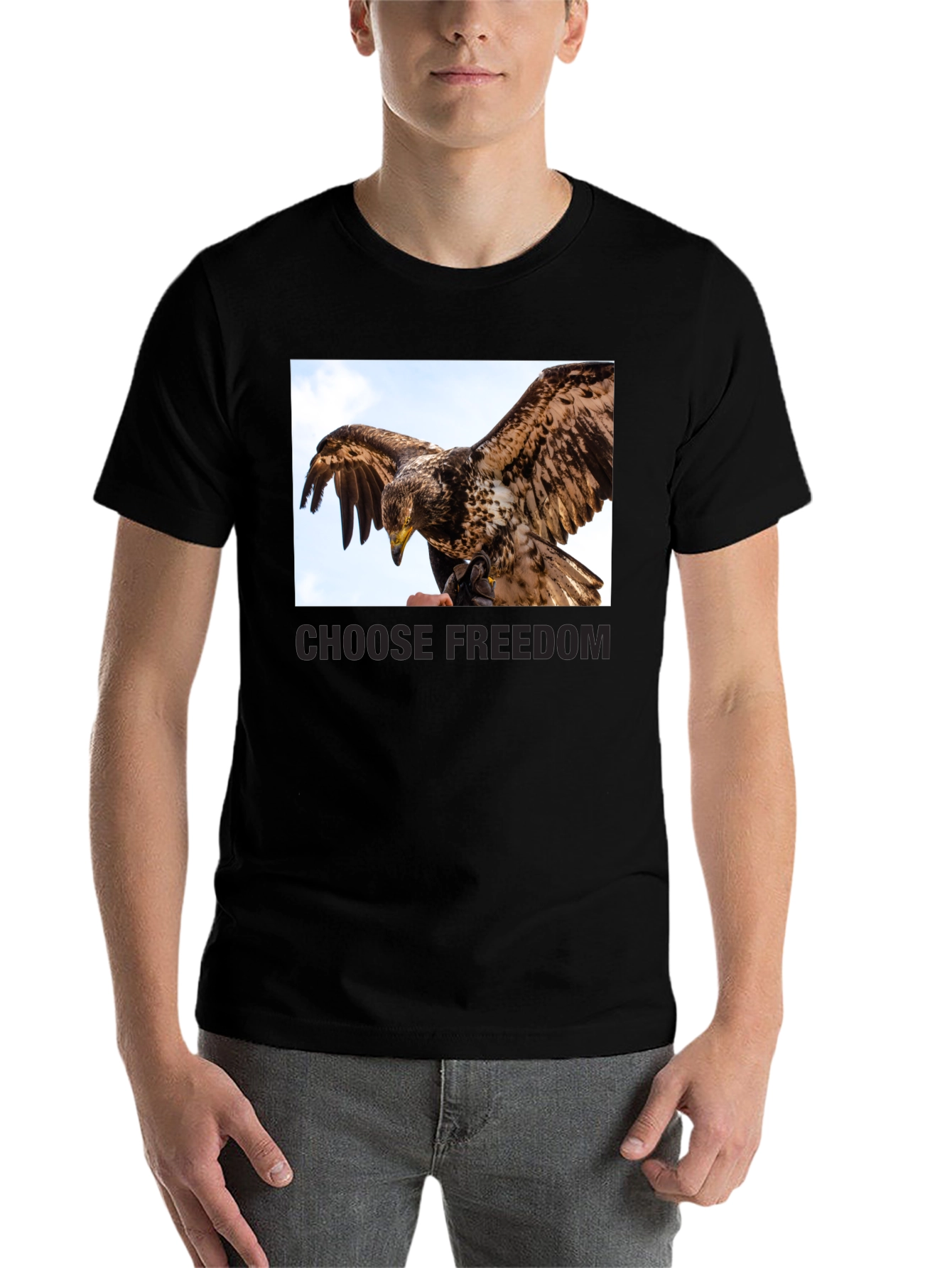 Black Choose Freedom Eagle Graphic Tee view 7