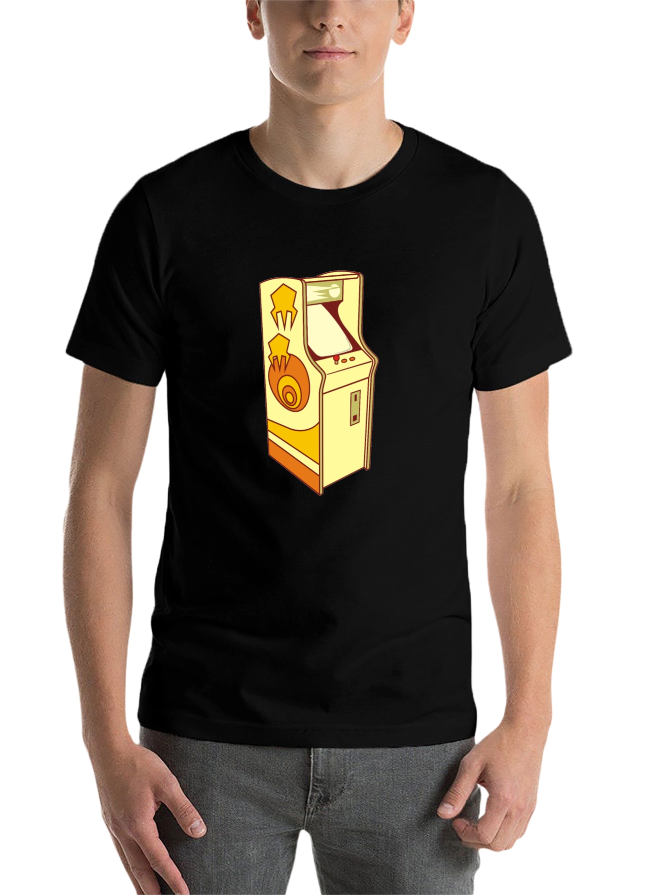 Black Retro Arcade Game Black T-Shirt - Classic Gamer Style view 7