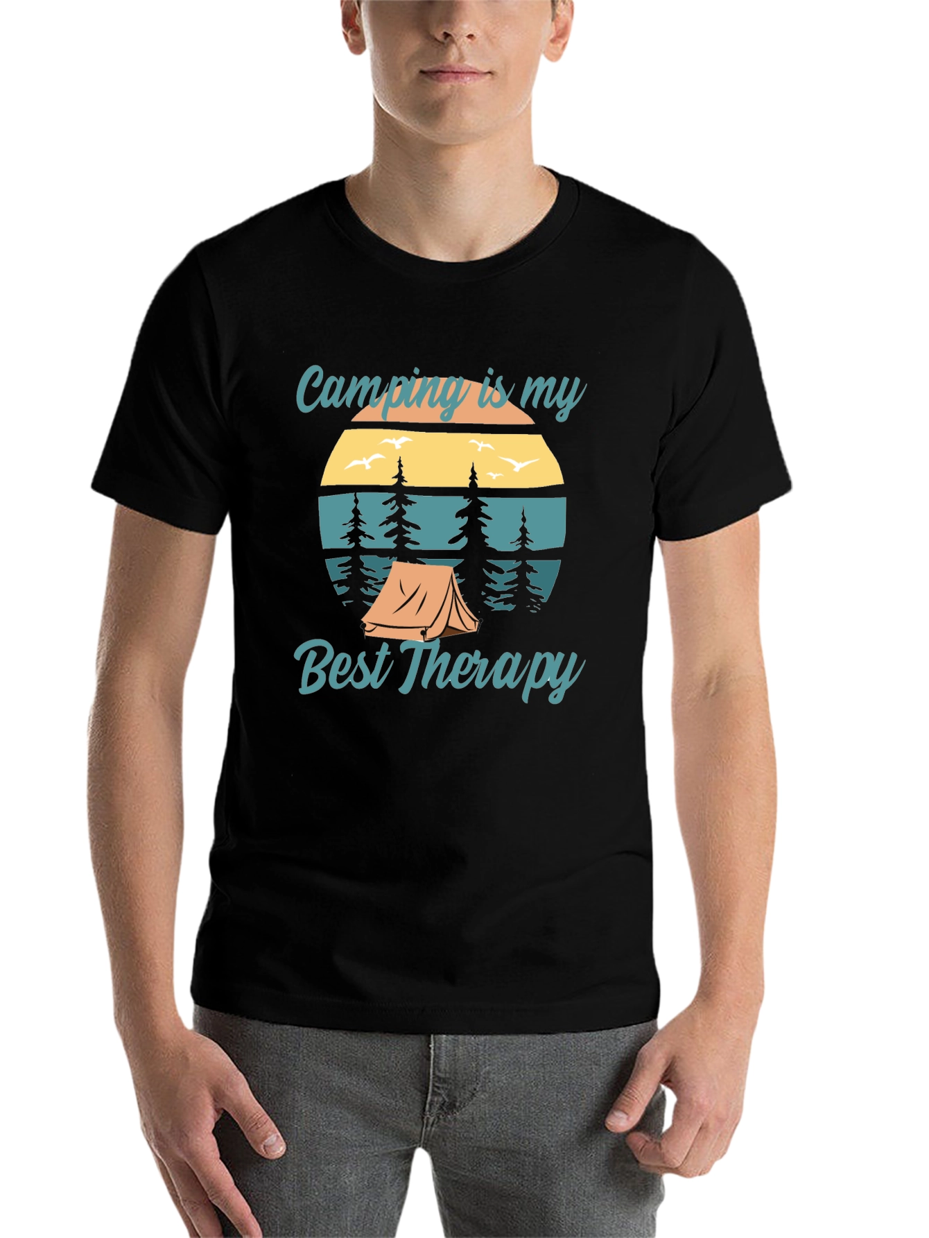 Black Camping is My Best Therapy Graphic Tee view 7