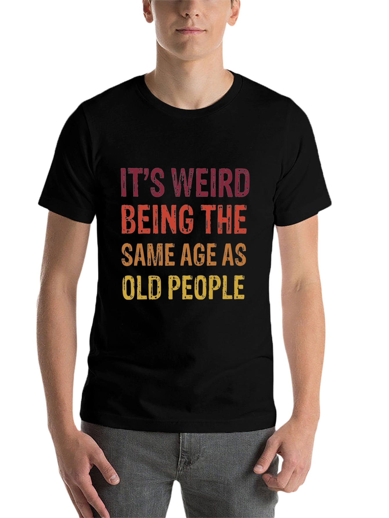 Black Funny 'Same Age as Old People' Graphic Tee view 7