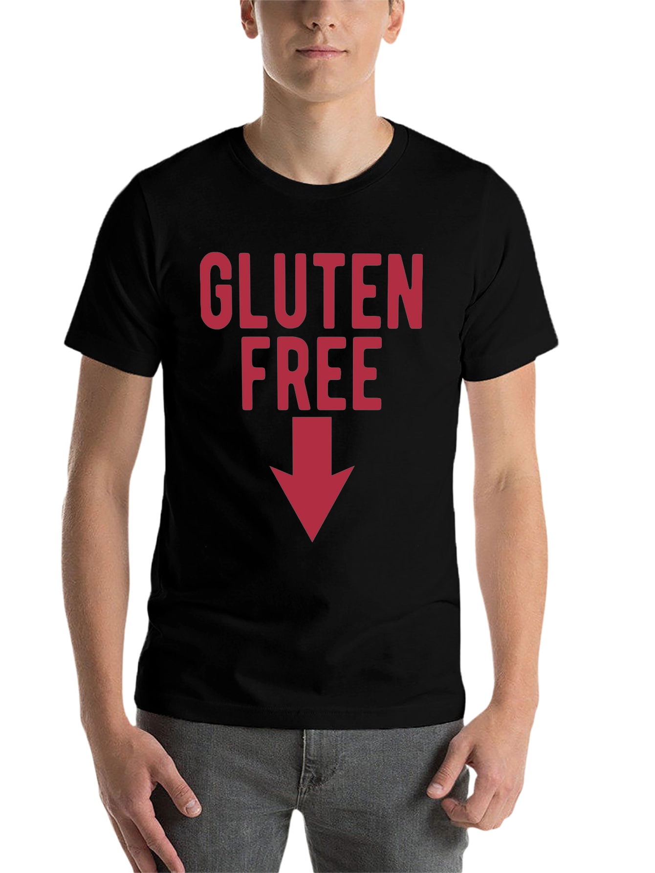 Black Gluten Free Arrow T-Shirt - Funny Novelty Tee view 7