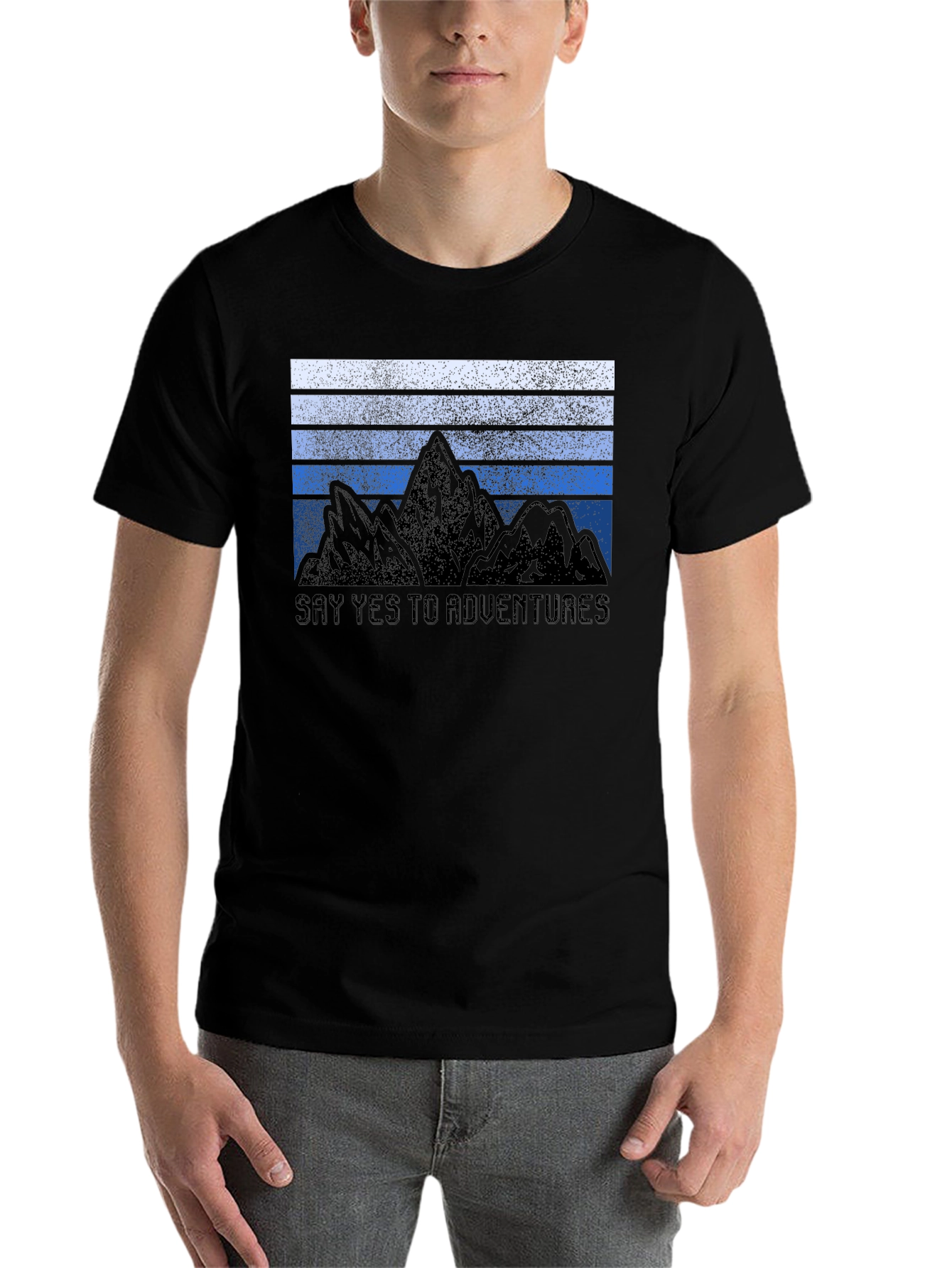 Black Adventure Awaits Graphic Tee - Black view 7