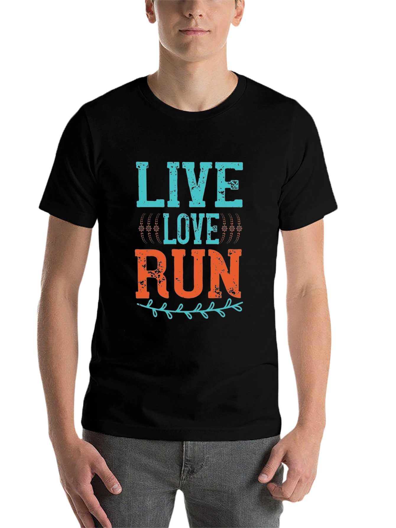 Black Live Love Run Graphic Tee view 7