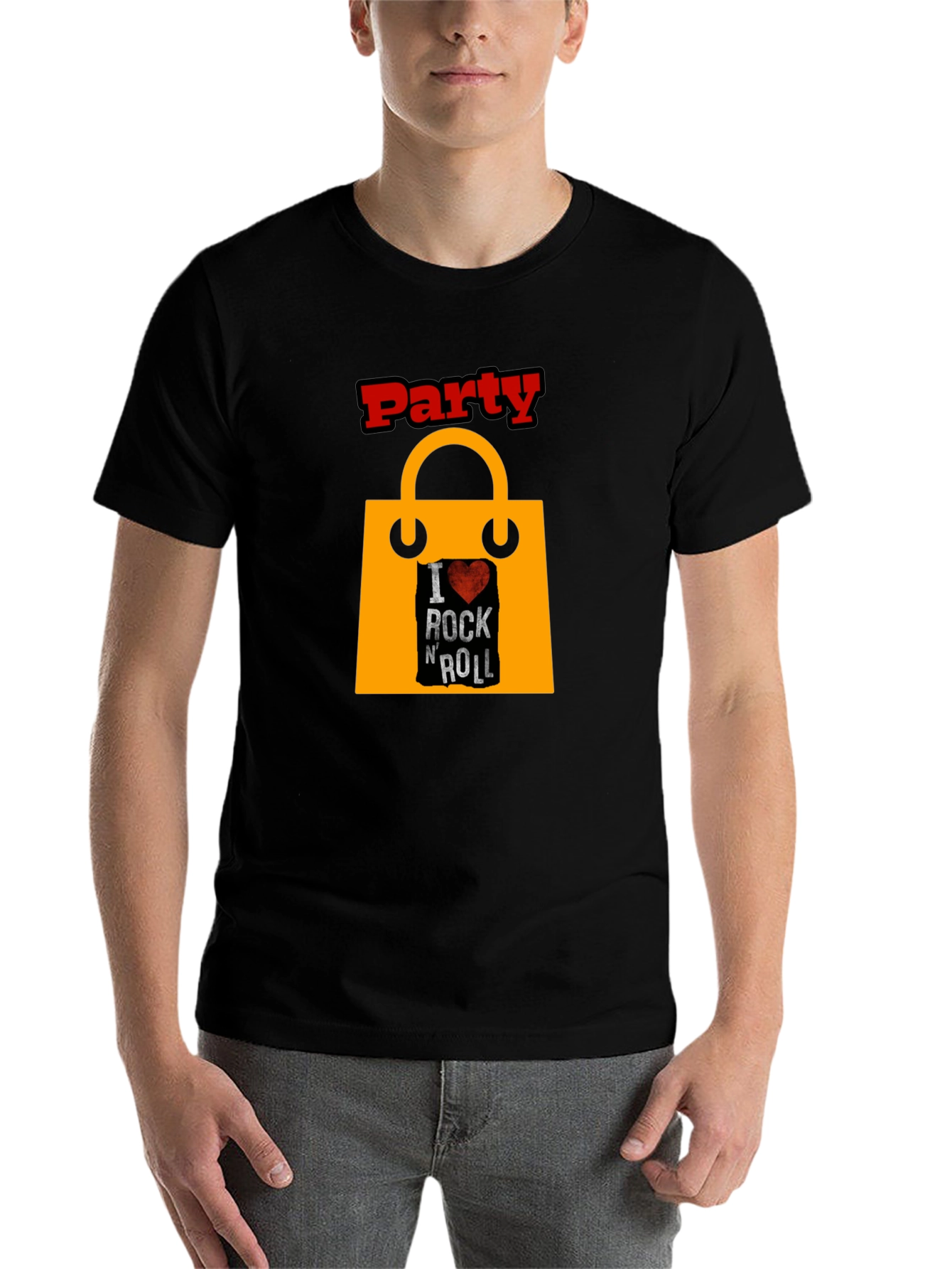 Black Party Rock N Roll Graphic Tee - Black view 7