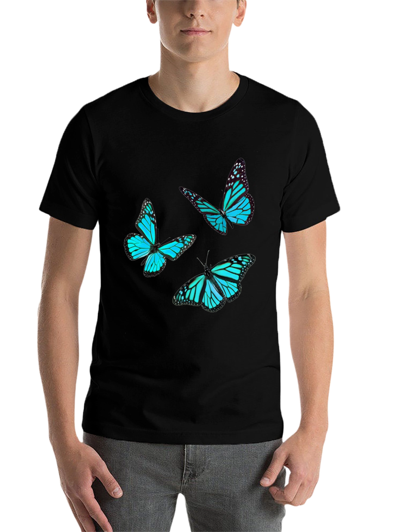 Black Butterfly Graphic Tee - Black view 7
