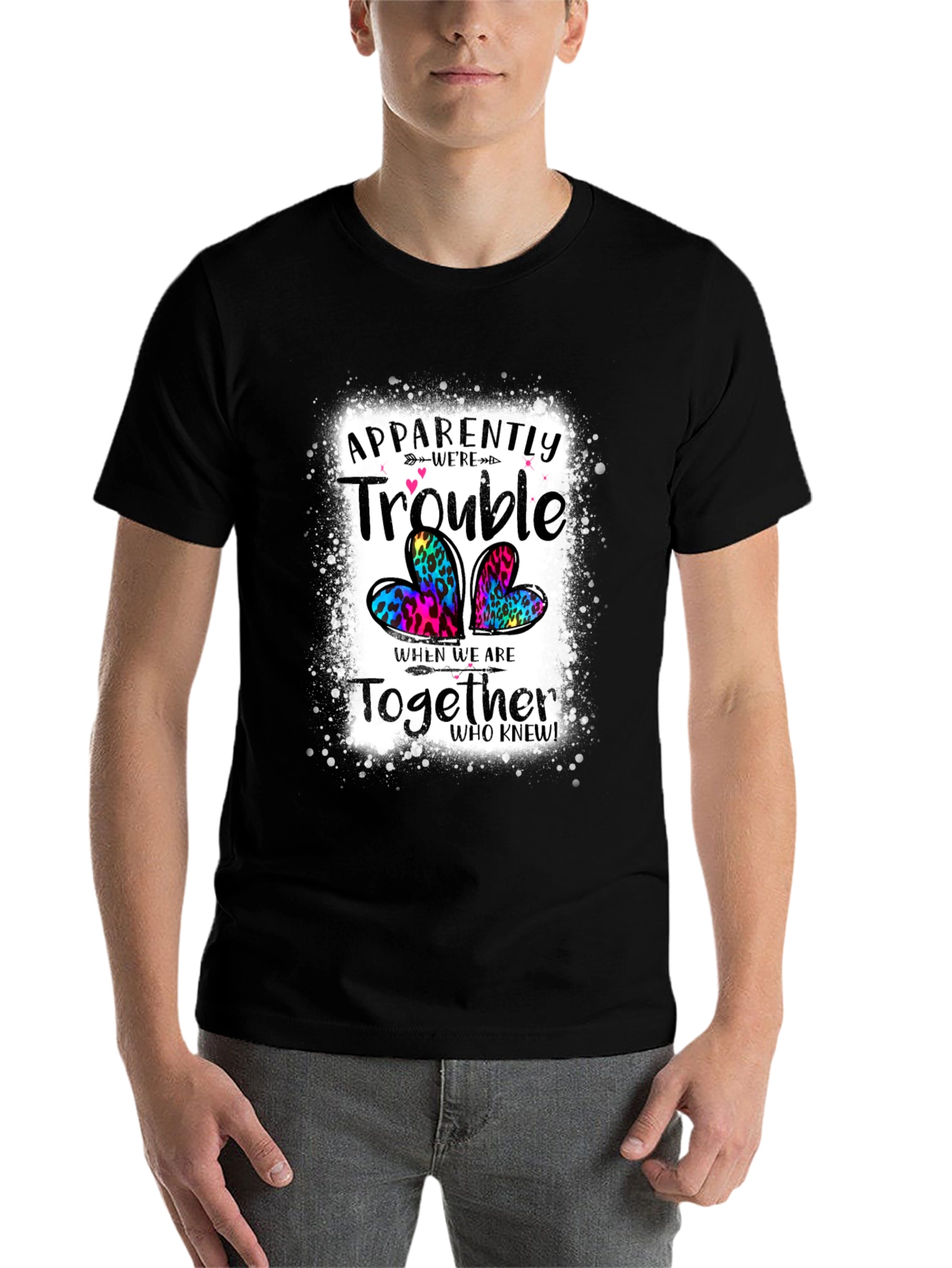 Black Apparently Trouble Together Graphic Tee view 7