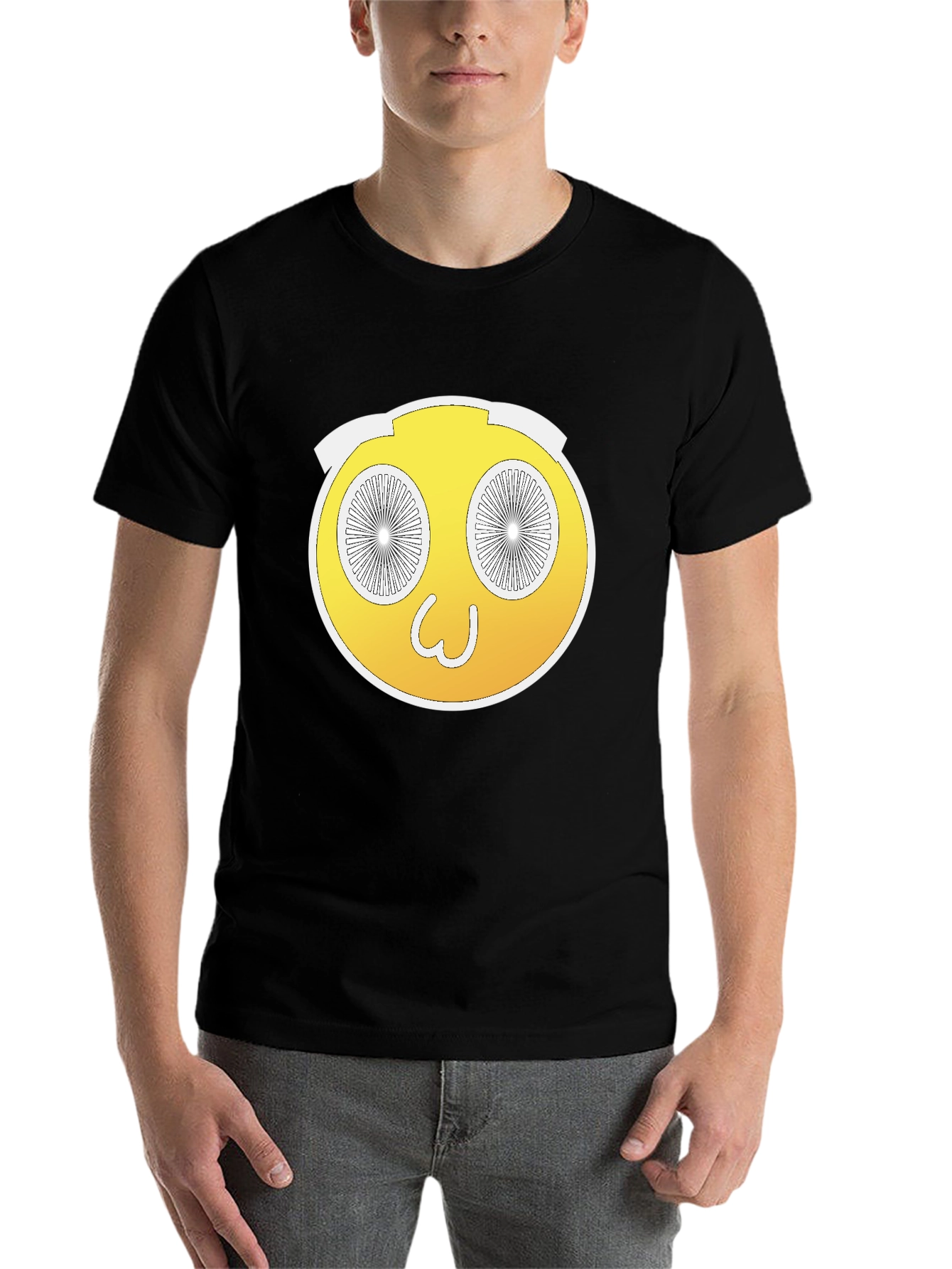 Black Wacky Yellow Emoji T-Shirt - Fun and Unique Design view 7