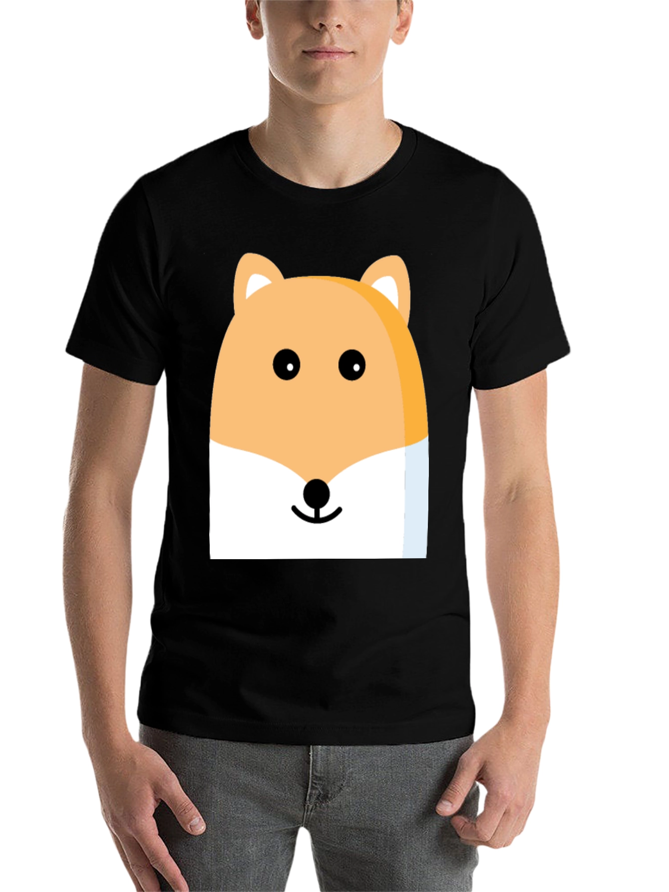 Black Cute Cartoon Animal Graphic Tee view 7
